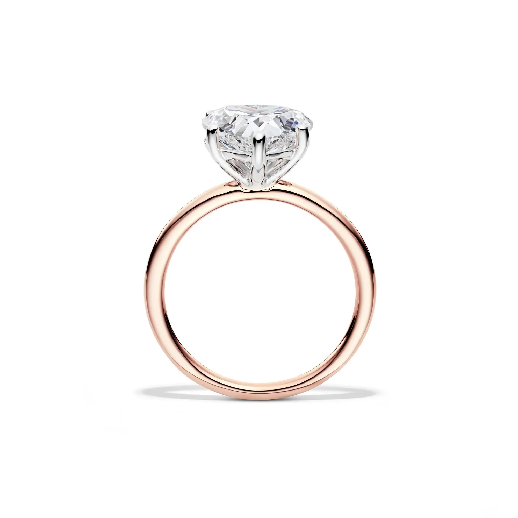 Lab Grown Diamond Heart-Shaped Solitaire Ring 14K Rose & White Gold (3 CT.) Size 5.5 2mm - Image 2
