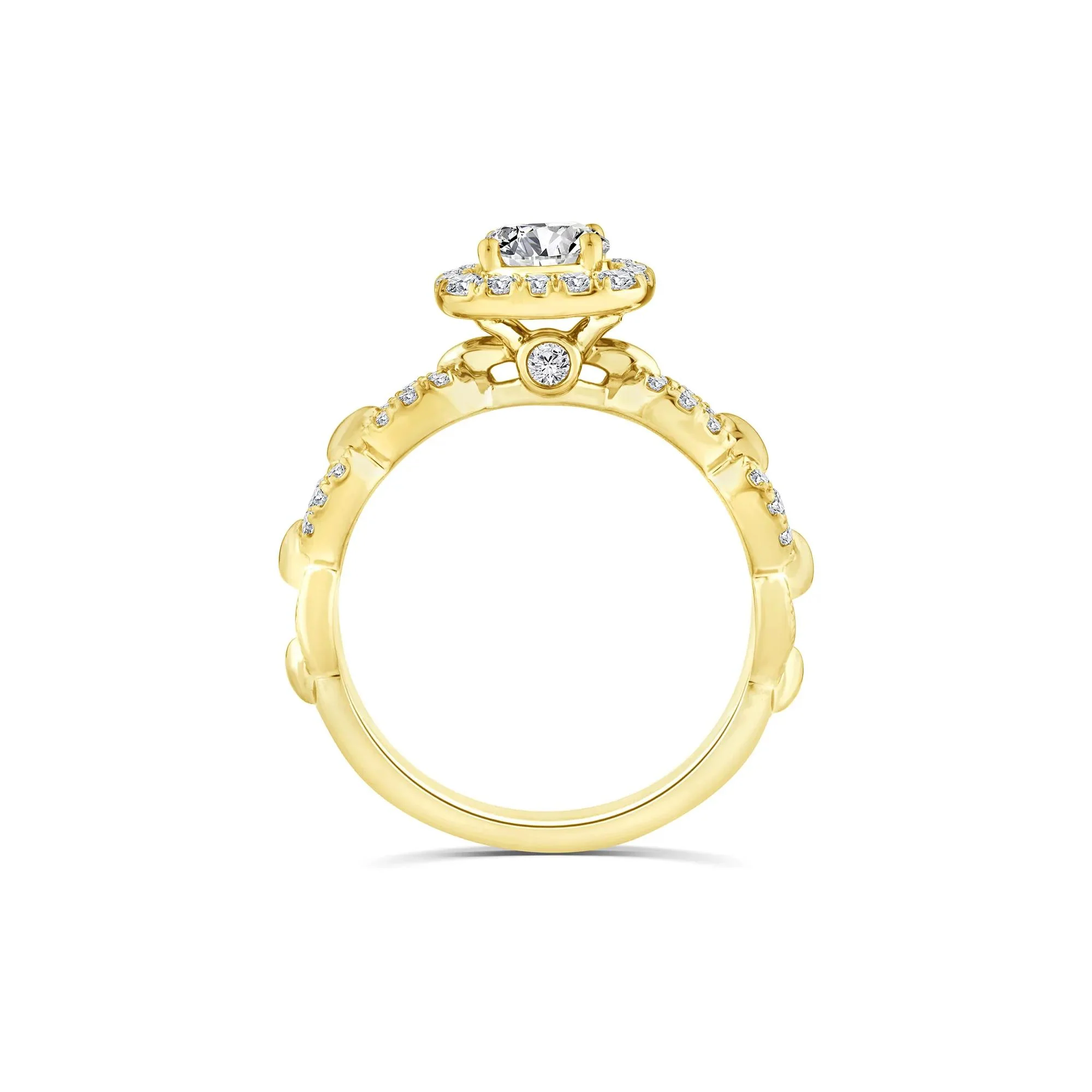 1 CT. Tw. Diamond Round Halo Engagement Ring 14K Yellow Gold Size 8 2mm - Image 2