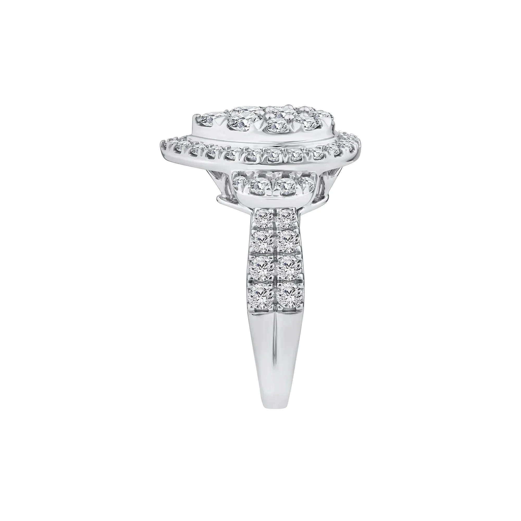 2 CT. Tw. Diamond Composite Engagement Ring 10K White Gold Round Brilliant Cut Size 7 2.5mm - Image 3