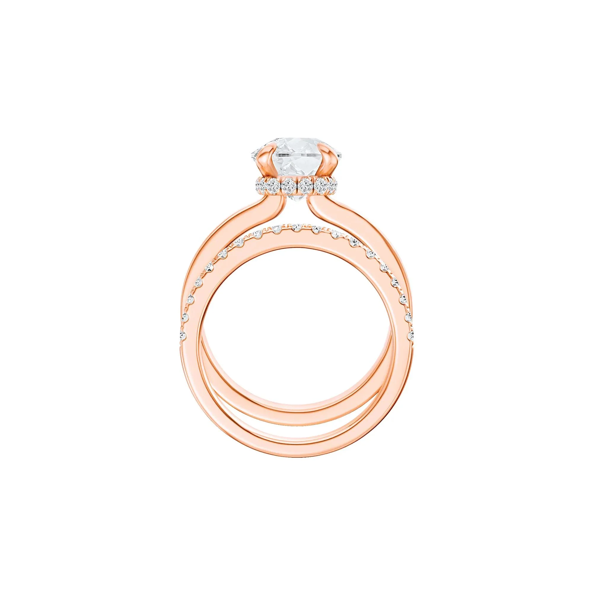 4 CT. Tw. Lab Grown Diamond Elongated Cushion-Cut Engagement Ring 14K Rose Gold Round Brilliant Cut Size 6.5 3mm - Image 2