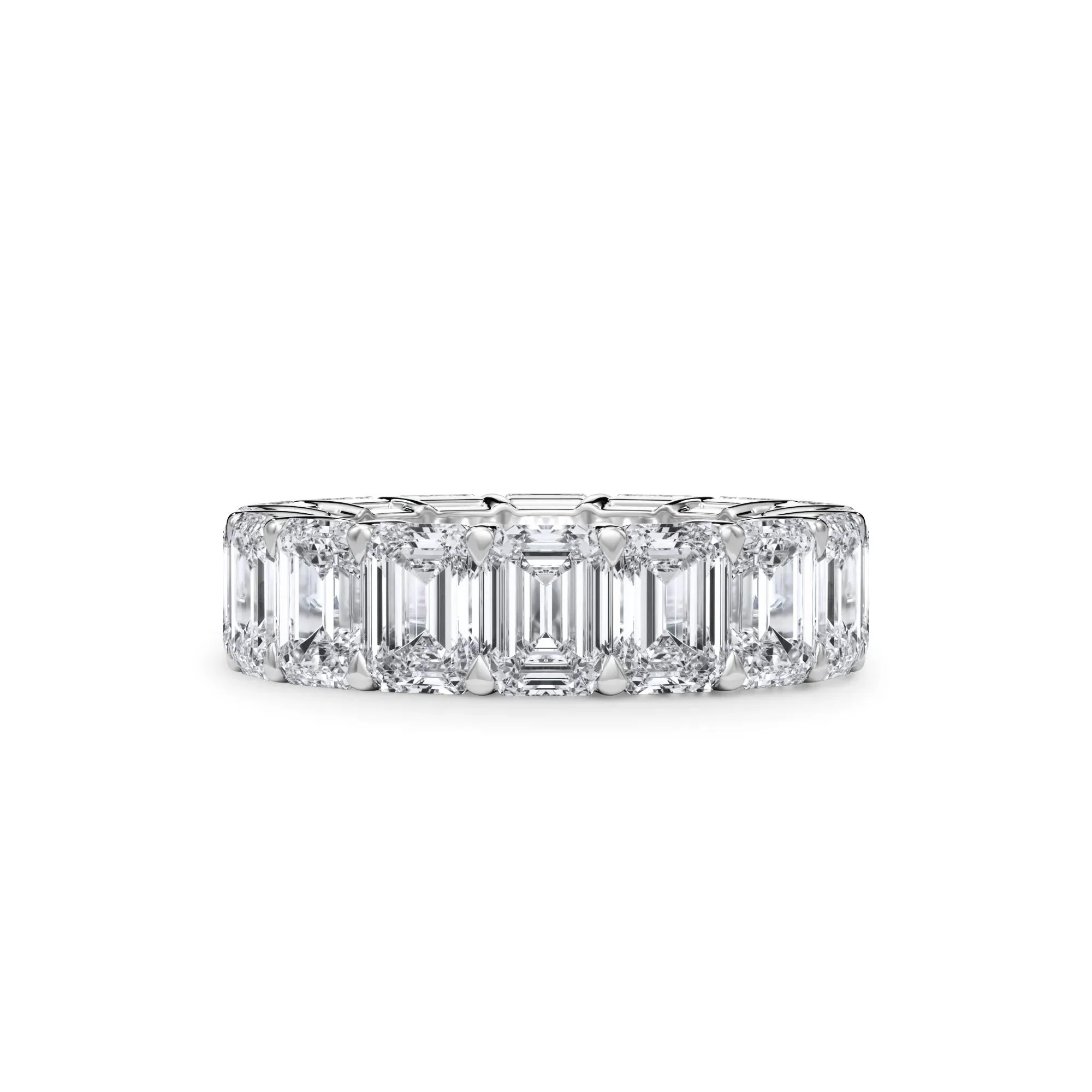 Lab Grown Diamond Emerald-Cut Eternity Band Ring White Size 4 3mm