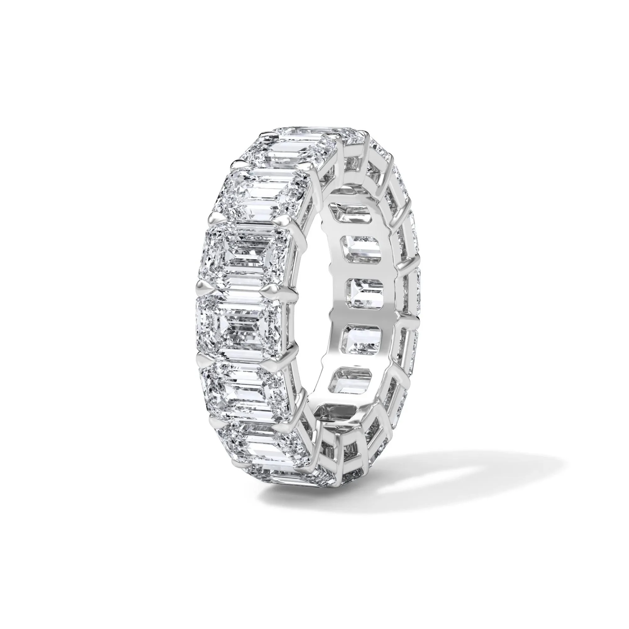 Lab Grown Diamond Emerald-Cut Eternity Band Ring White Size 7 3mm - Image 3