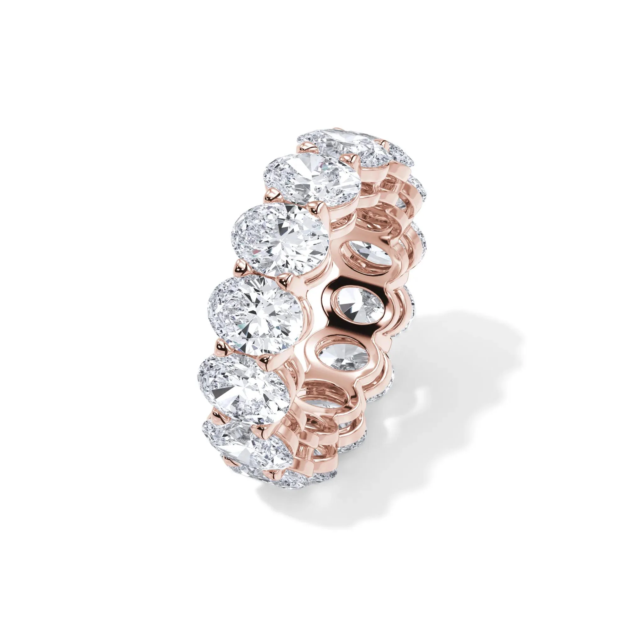 10 1/2 CT. Tw. Lab Grown Diamond Oval Eternity Band Ring 18K Rose Gold Size 4 3mm - Image 4