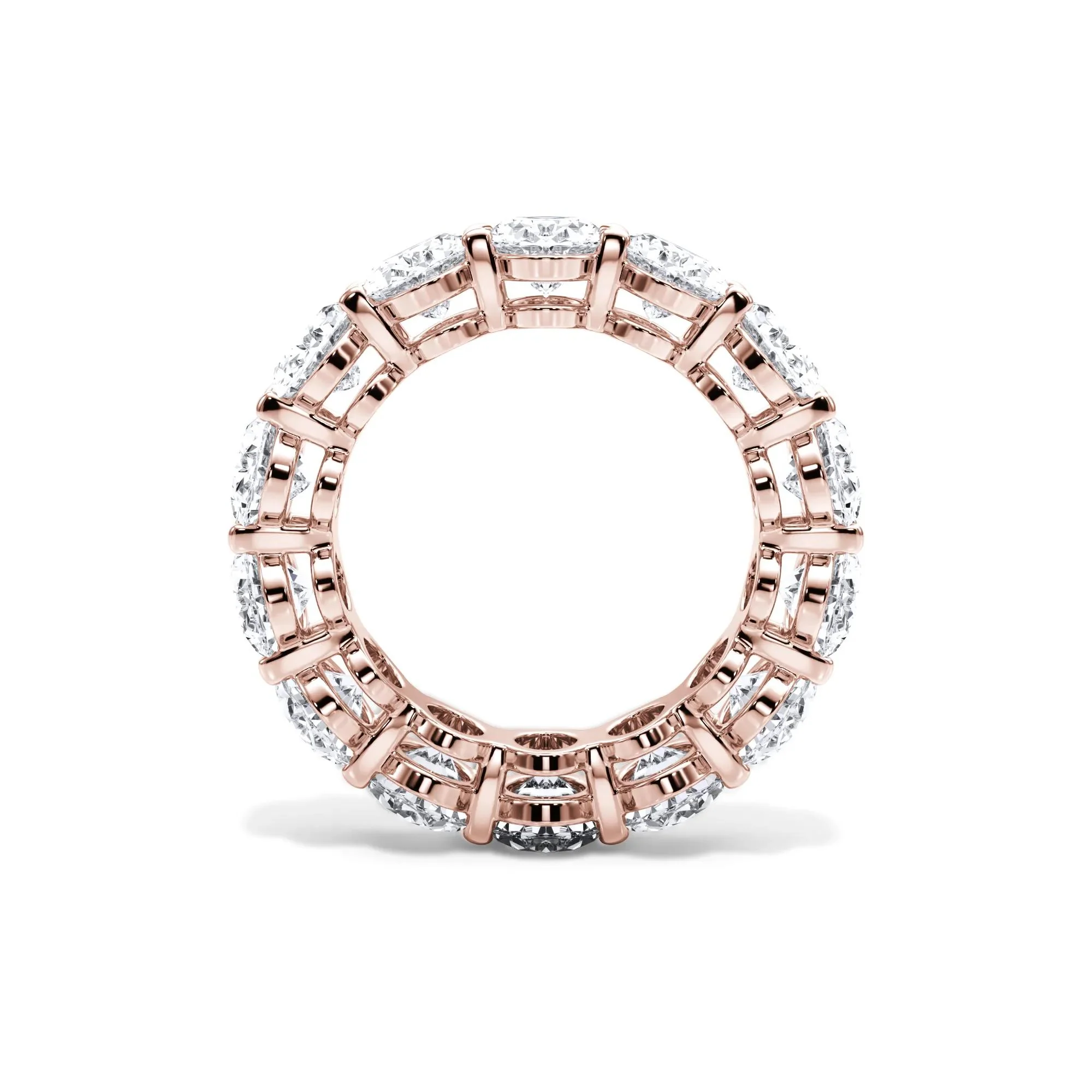 10 1/2 CT. Tw. Lab Grown Diamond Oval Eternity Band Ring 18K Rose Gold Size 9 3mm - Image 2