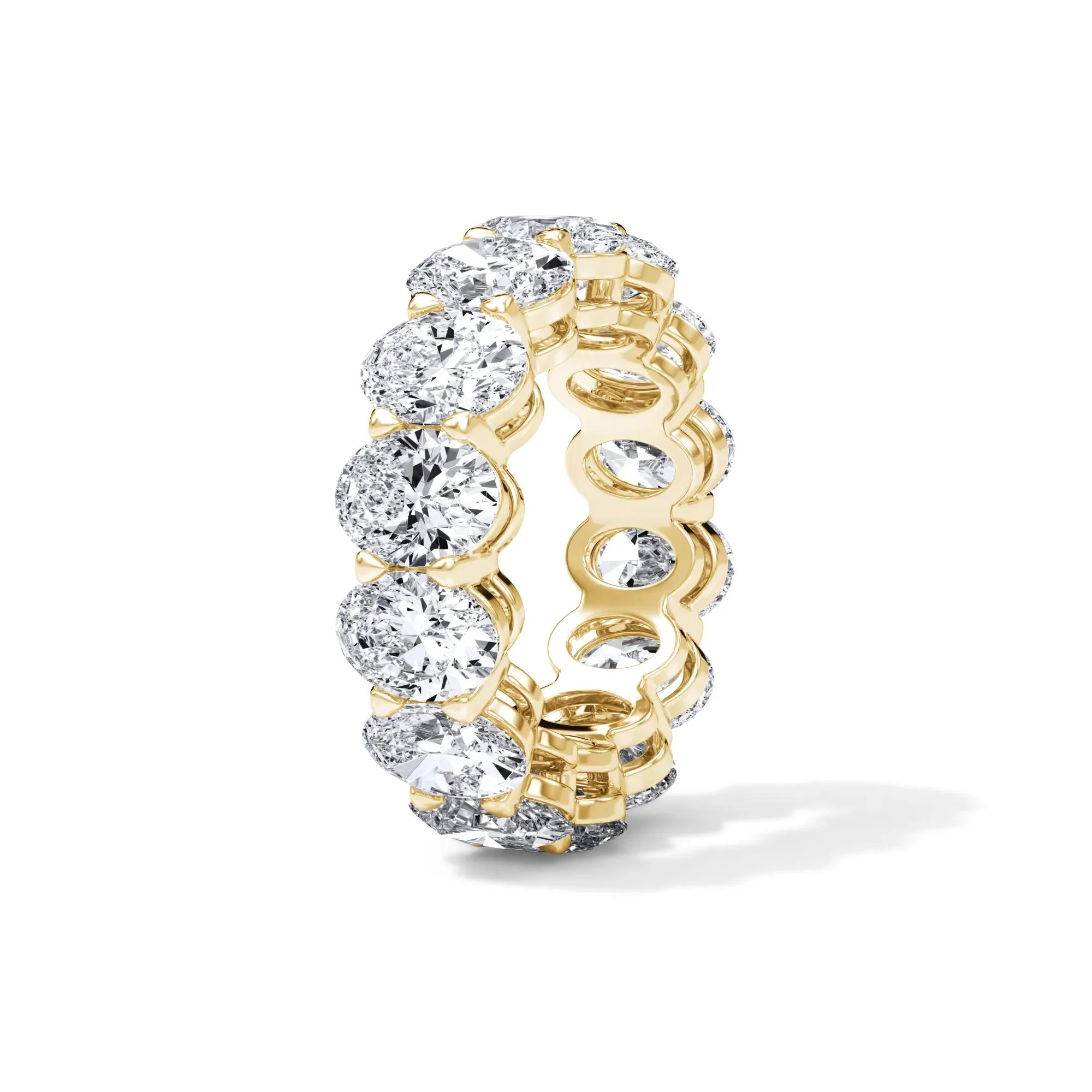 10 1/2 CT. Tw. Lab Grown Diamond Oval Eternity Band Ring 18K Yellow Gold Size 4 3mm - Image 3