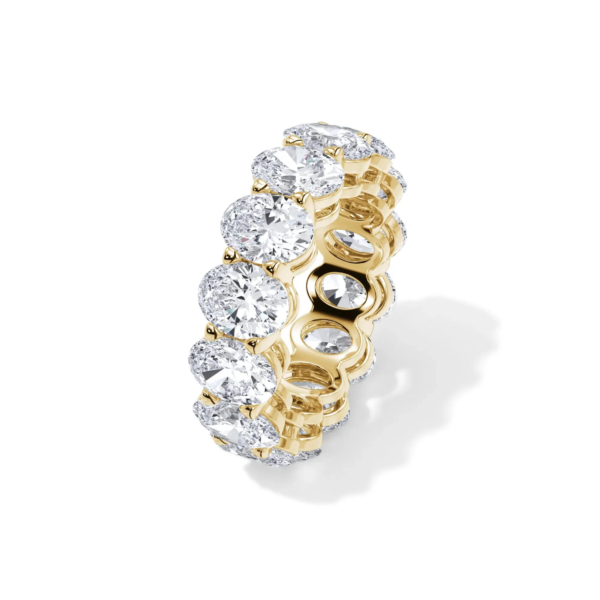 10 1/2 CT. Tw. Lab Grown Diamond Oval Eternity Band Ring 18K Yellow Gold Size 4.5 3mm - Image 4