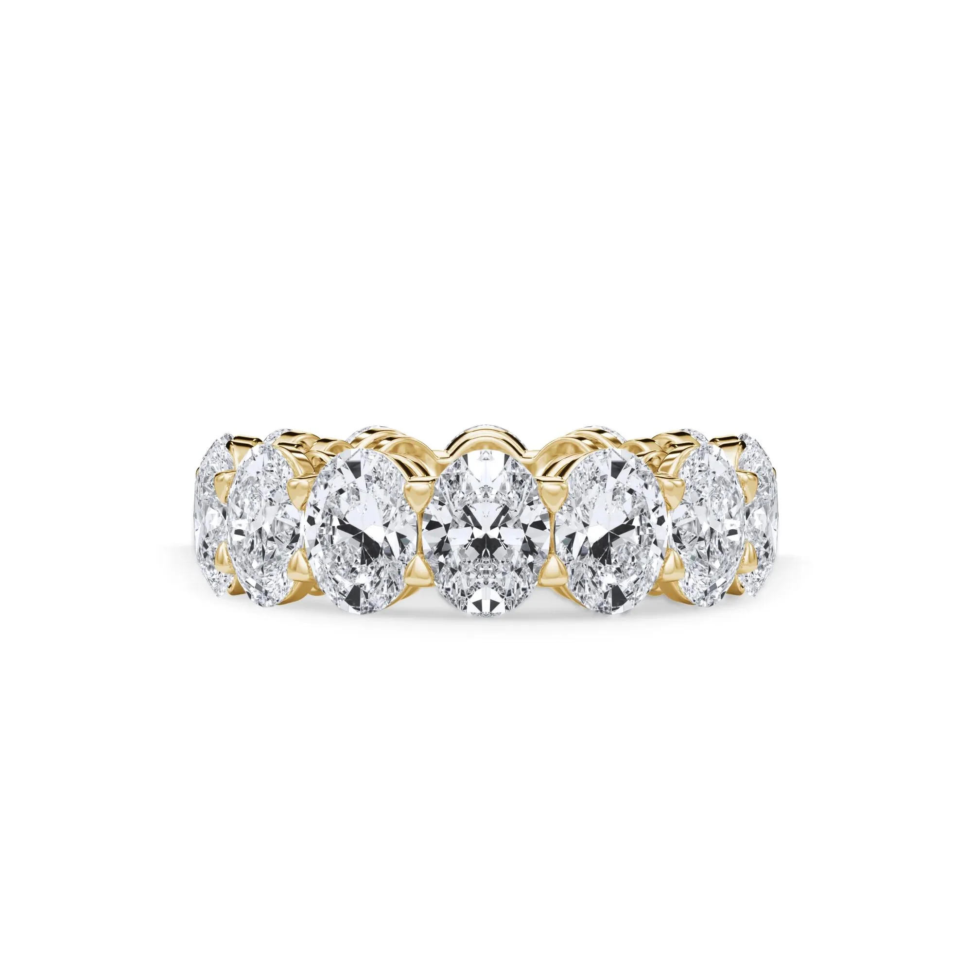 10 1/2 CT. Tw. Lab Grown Diamond Oval Eternity Band Ring 18K Yellow Gold Size 5.5 3mm