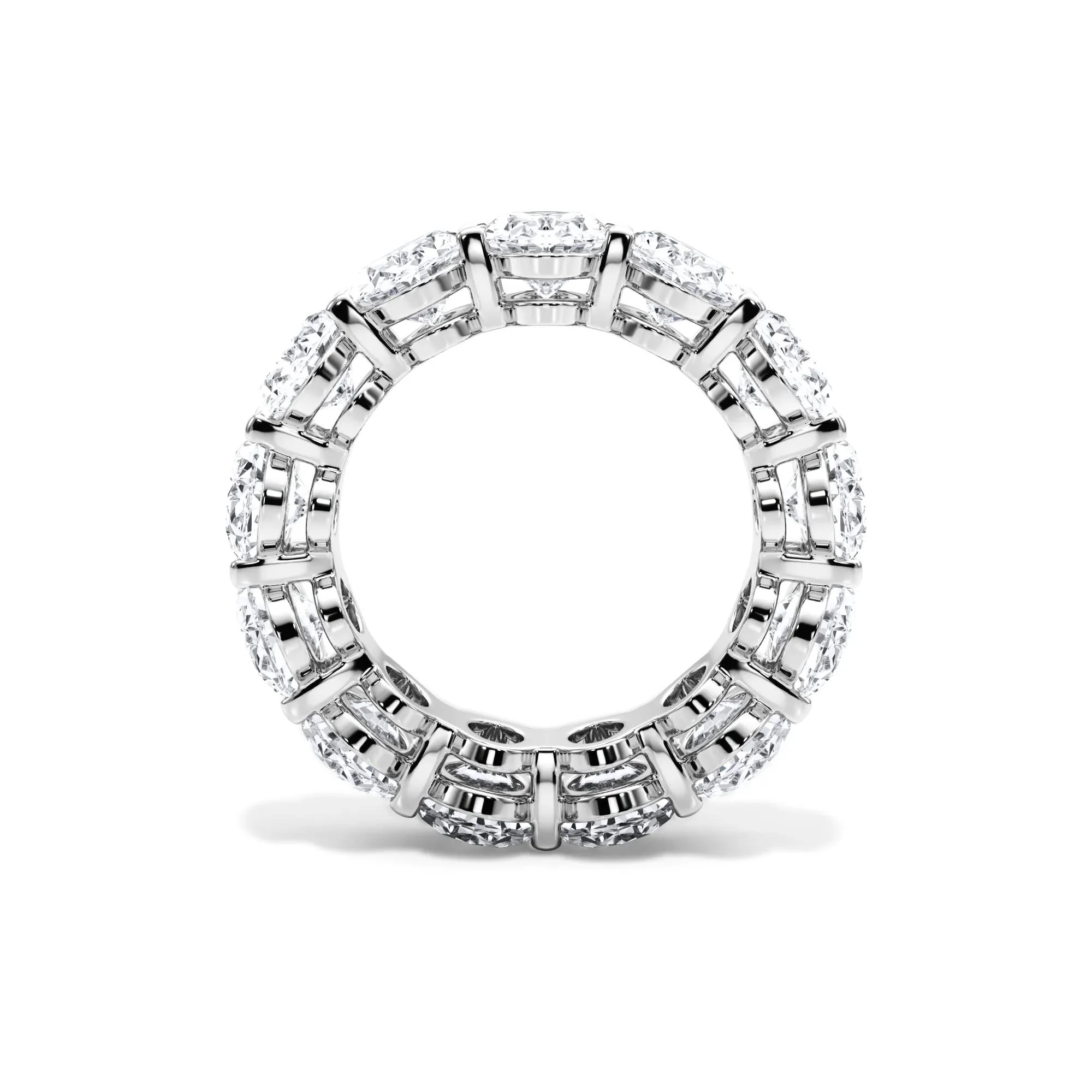 13 CT. Tw. Lab Grown Diamond Oval Eternity Band Ring Platinum White Size 8.5 3mm - Image 2