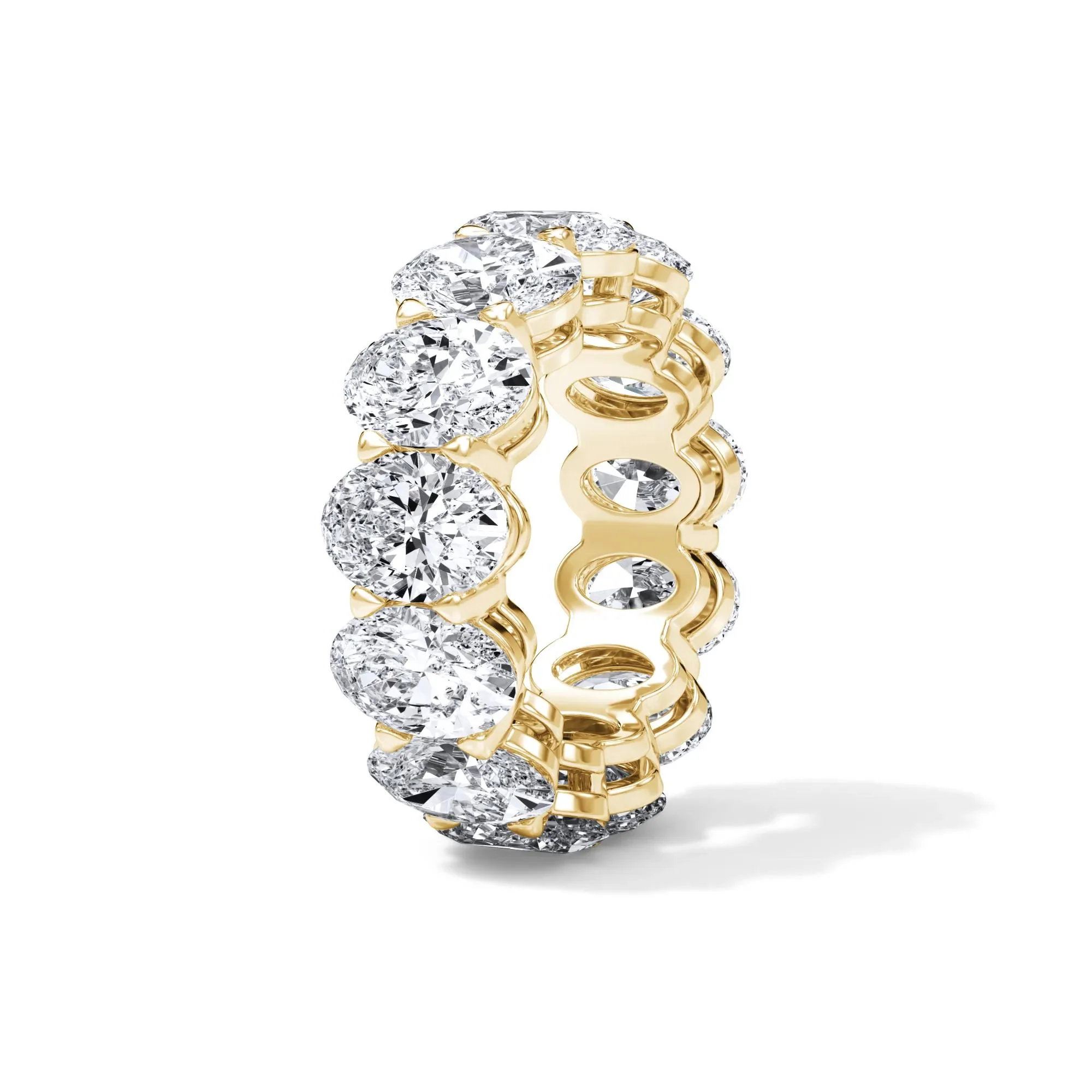 13 CT. Tw. Lab Grown Diamond Oval Eternity Band Ring 18K Yellow Gold Size 5 3mm - Image 3