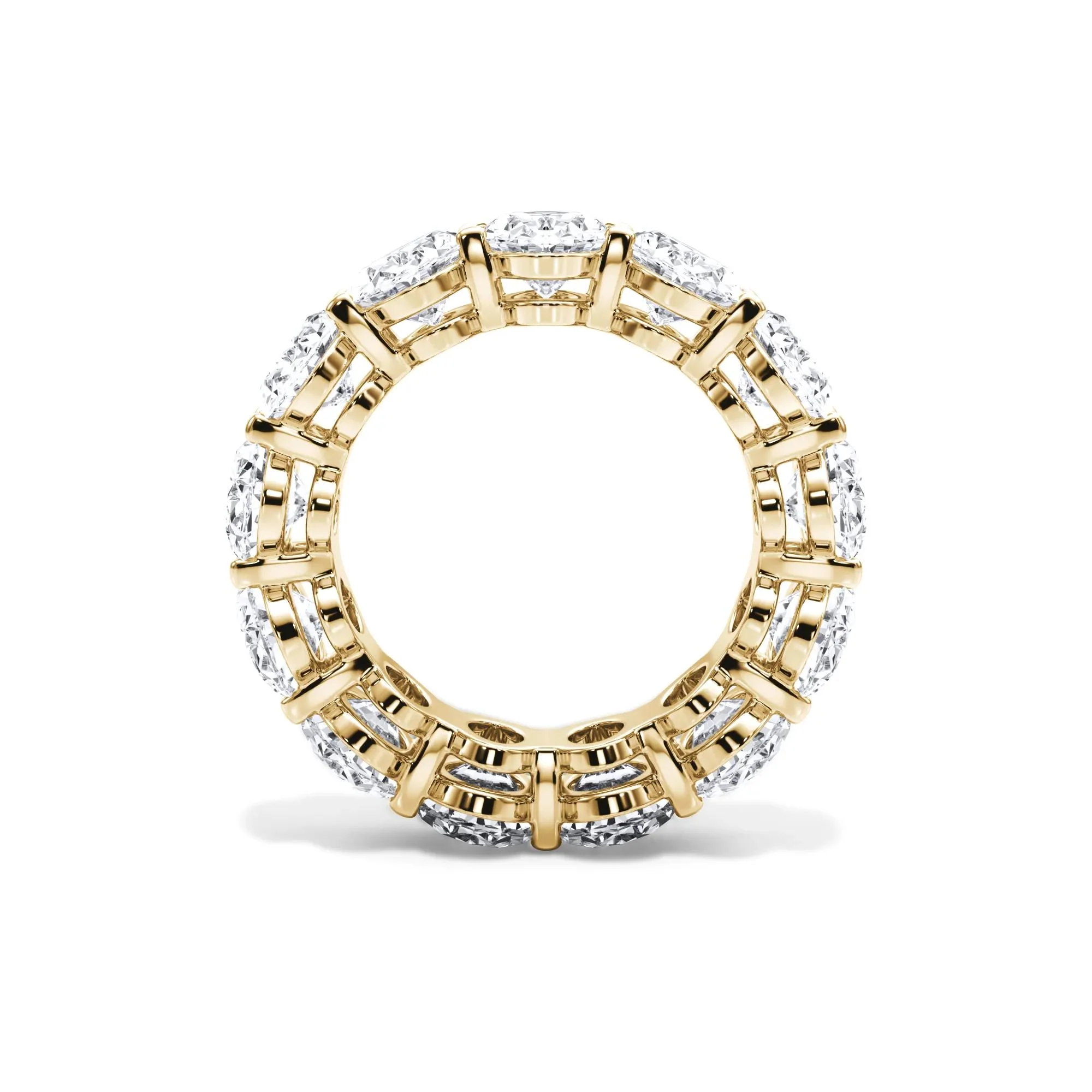 13 CT. Tw. Lab Grown Diamond Oval Eternity Band Ring 18K Yellow Gold Size 6.5 3mm - Image 2