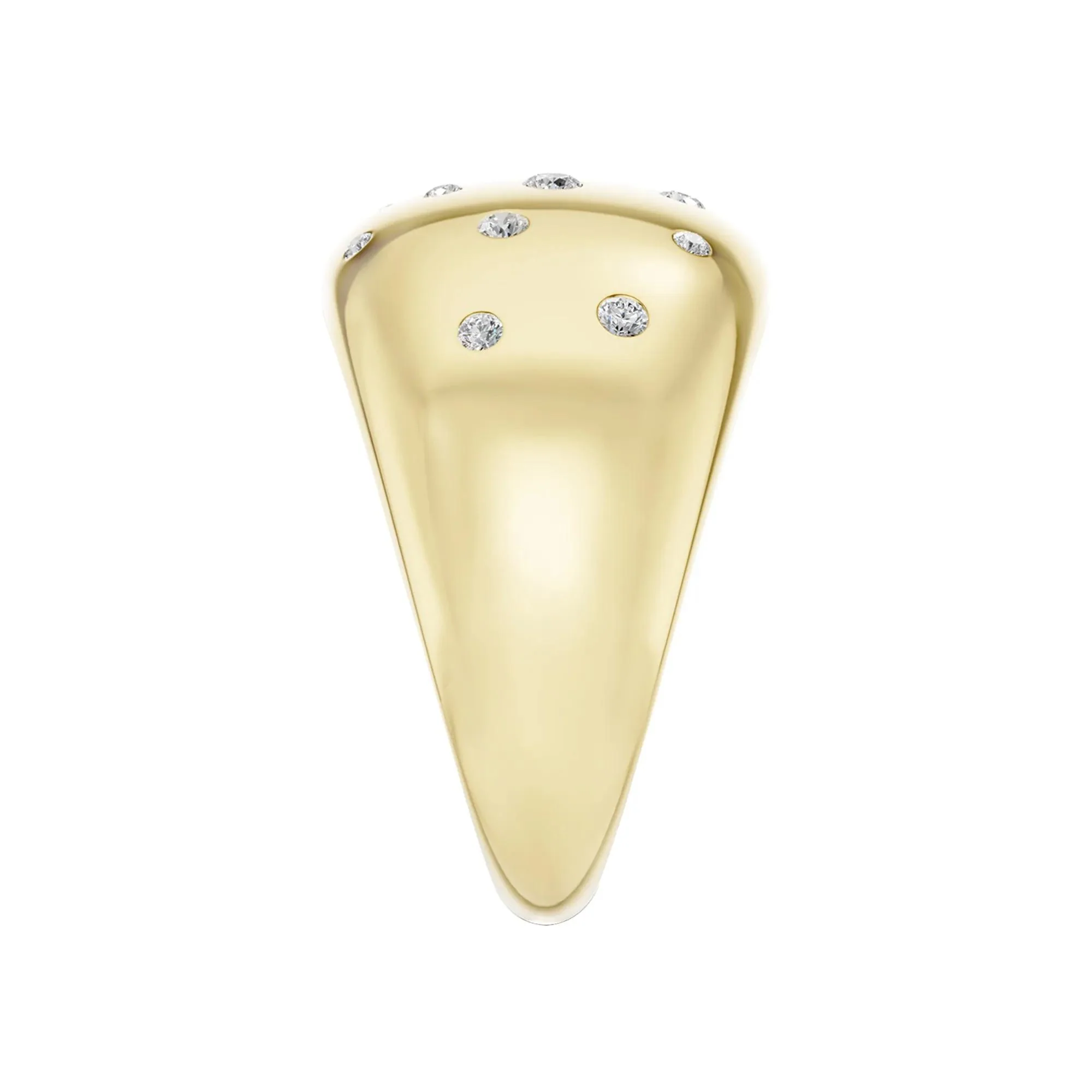 1/5 CT. Tw. Diamond Dot Bubble Ring 10K Yellow Gold Round Brilliant Cut Size 7 3mm - Image 4