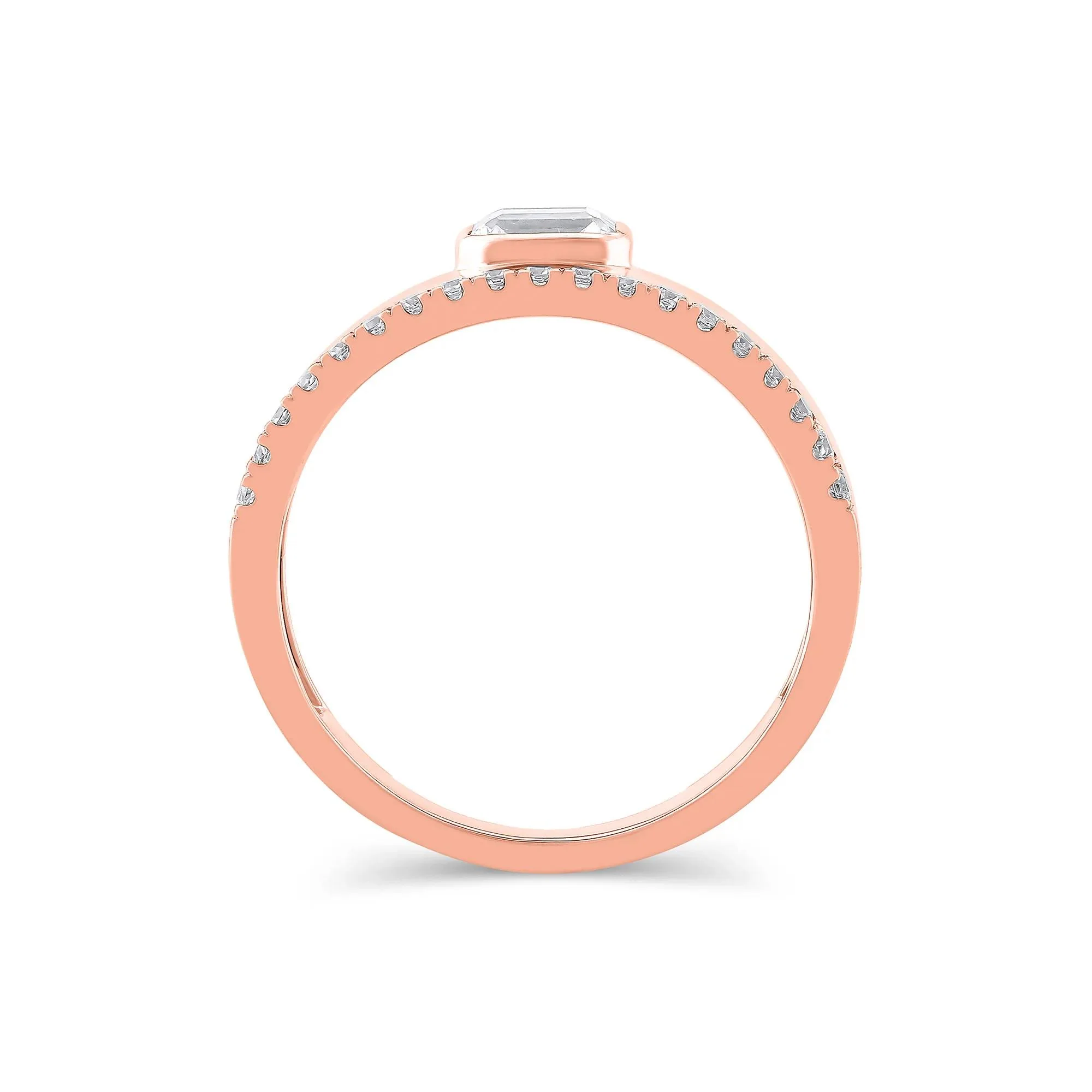 1/2 CT. Tw. Lab Grown Diamond Multi-Row Anniversary Band Ring 10K Rose Gold Size 9 7mm - Image 2