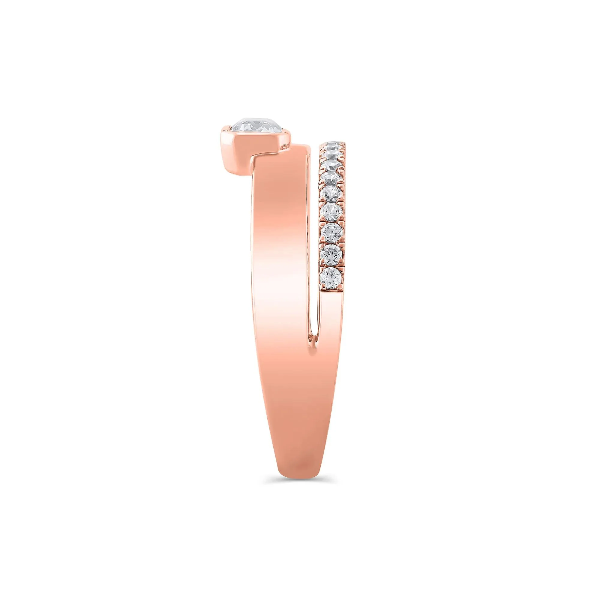 1/2 CT. Tw. Lab Grown Diamond Multi-Row Anniversary Band Ring 10K Rose Gold Size 9.5 7mm - Image 3