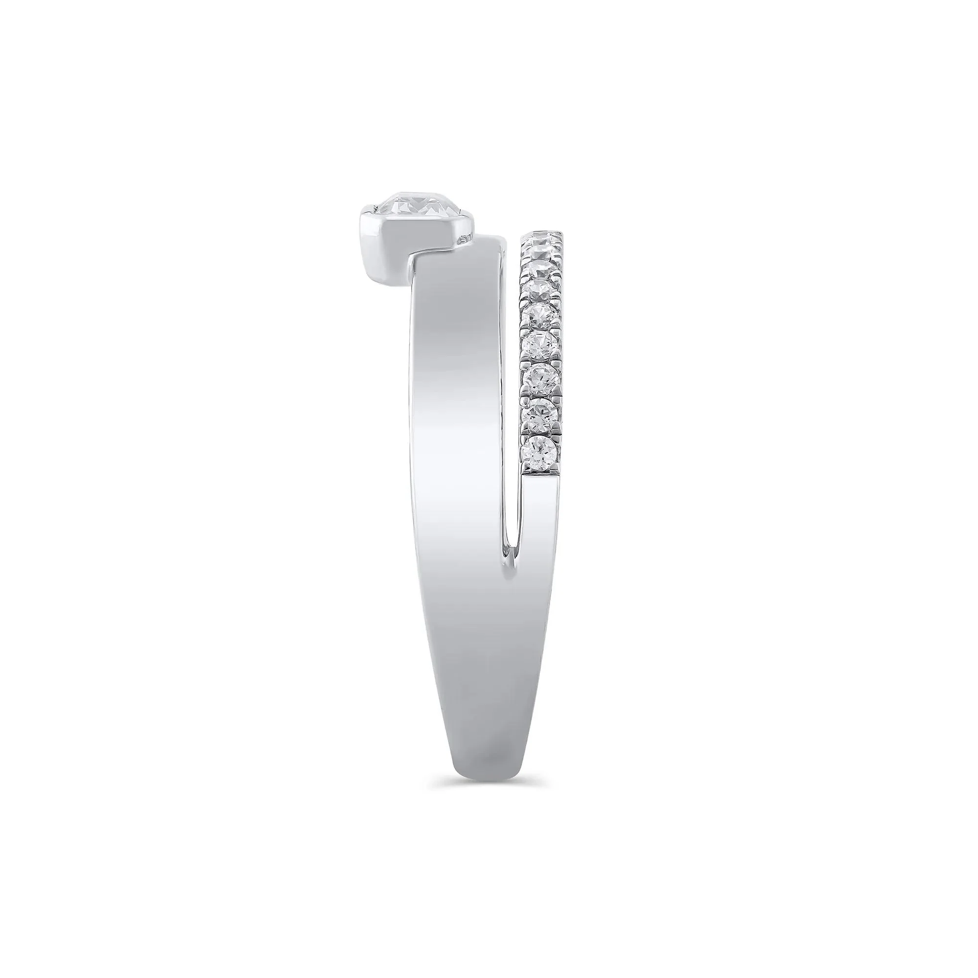 1/2 CT. Tw. Lab Grown Diamond Multi-Row Anniversary Band Ring 10K White Gold Size 6.5 7mm - Image 3