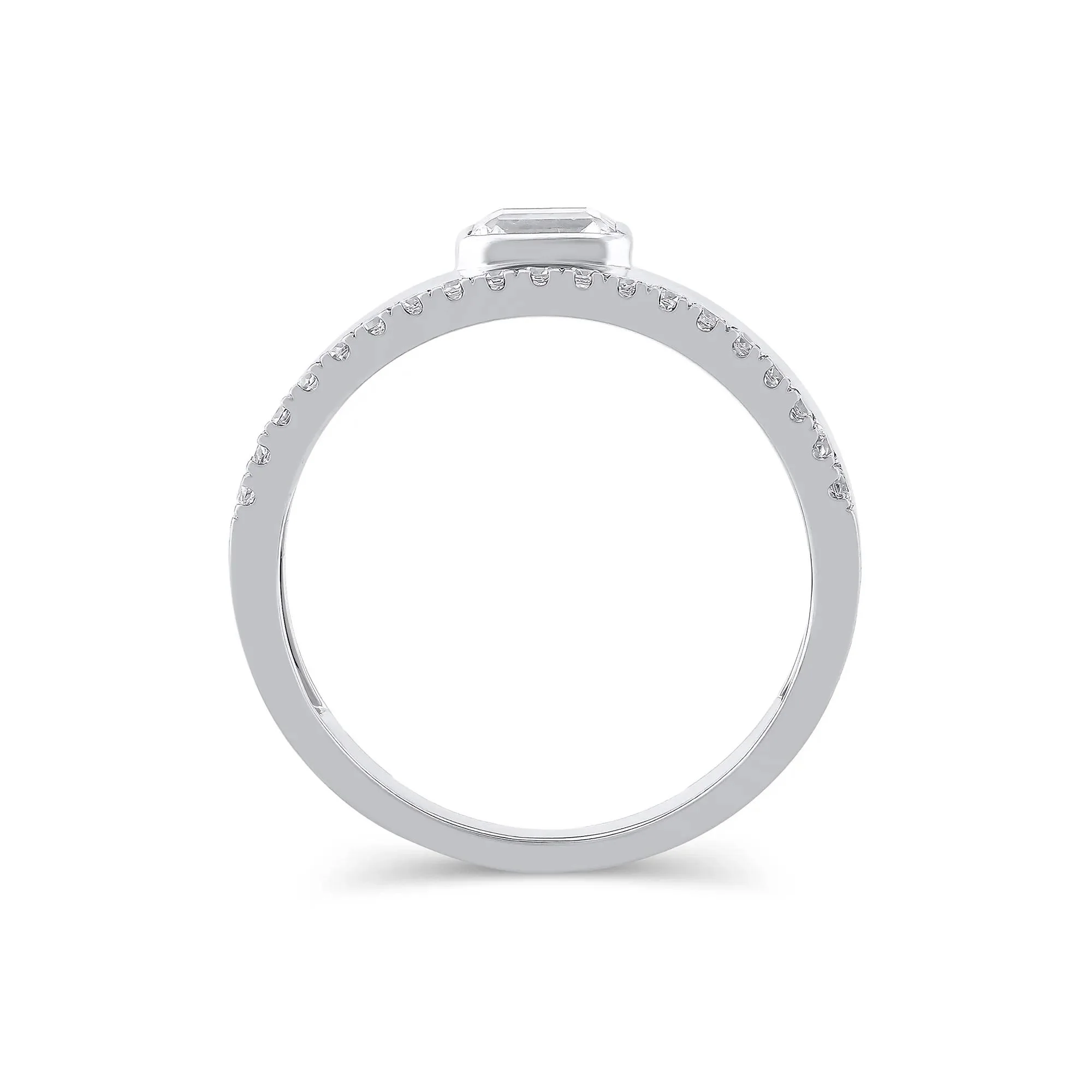 1/2 CT. Tw. Lab Grown Diamond Multi-Row Anniversary Band Ring 10K White Gold Size 8 7mm - Image 2