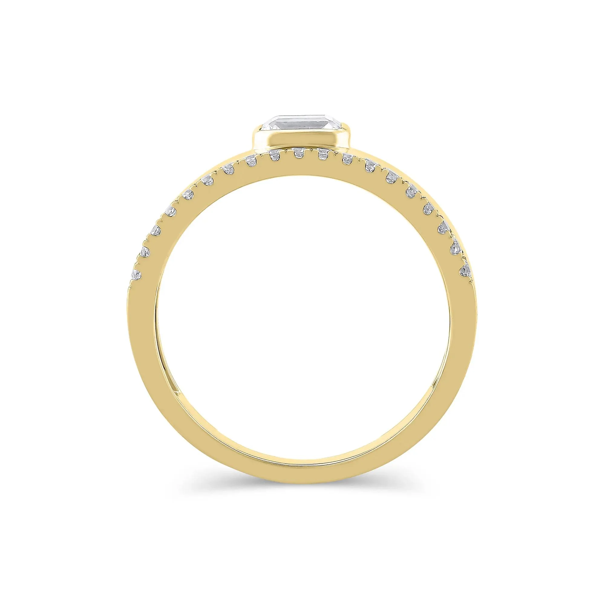 1/2 CT. Tw. Lab Grown Diamond Multi-Row Anniversary Band Ring 10K Yellow Gold Size 10 7mm - Image 2