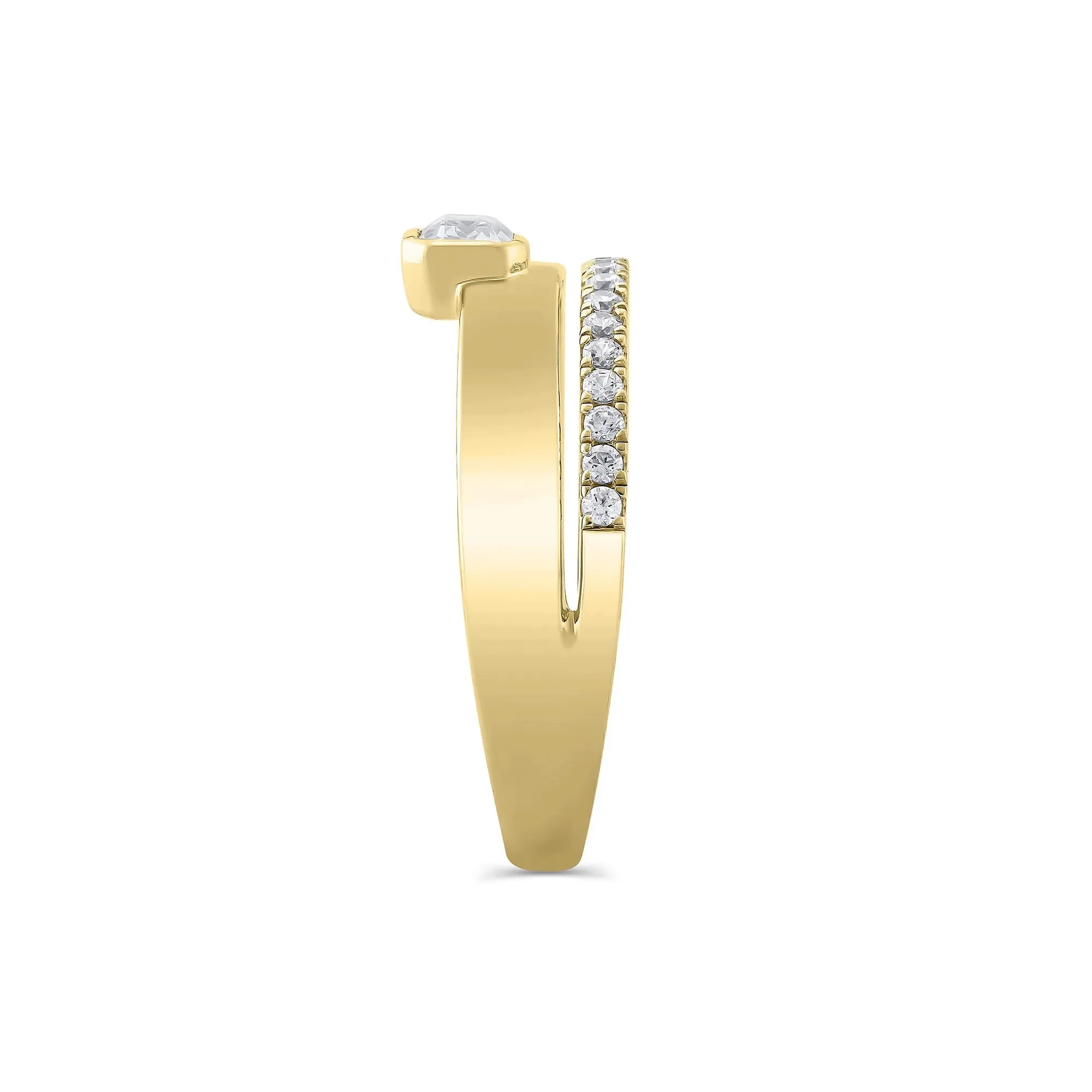 1/2 CT. Tw. Lab Grown Diamond Multi-Row Anniversary Band Ring 10K Yellow Gold Size 9.5 7mm - Image 3