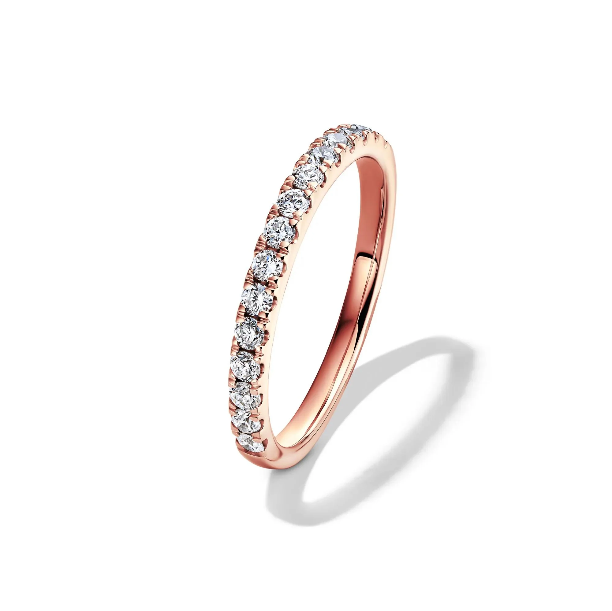 5 CT. Tw. Lab Grown Diamond Radiant-Cut Bridal Set 14K Rose Gold Ring Round Brilliant Cut Size 5.5 2mm - Image 4
