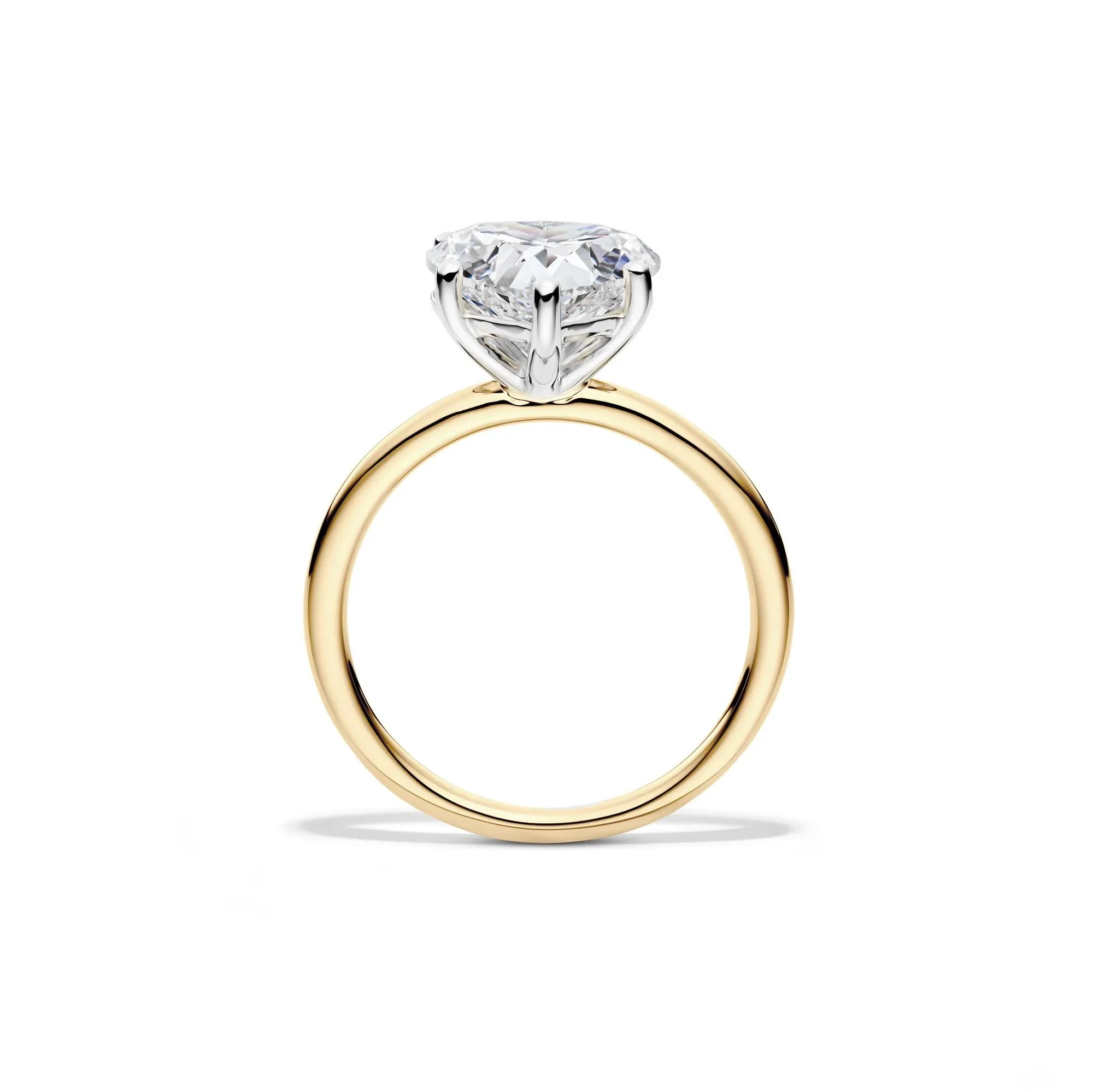 Lab Grown Diamond Heart-Shaped Solitaire Ring 14K Yellow & White Gold (3 CT.) Size 10.5 2mm - Image 2