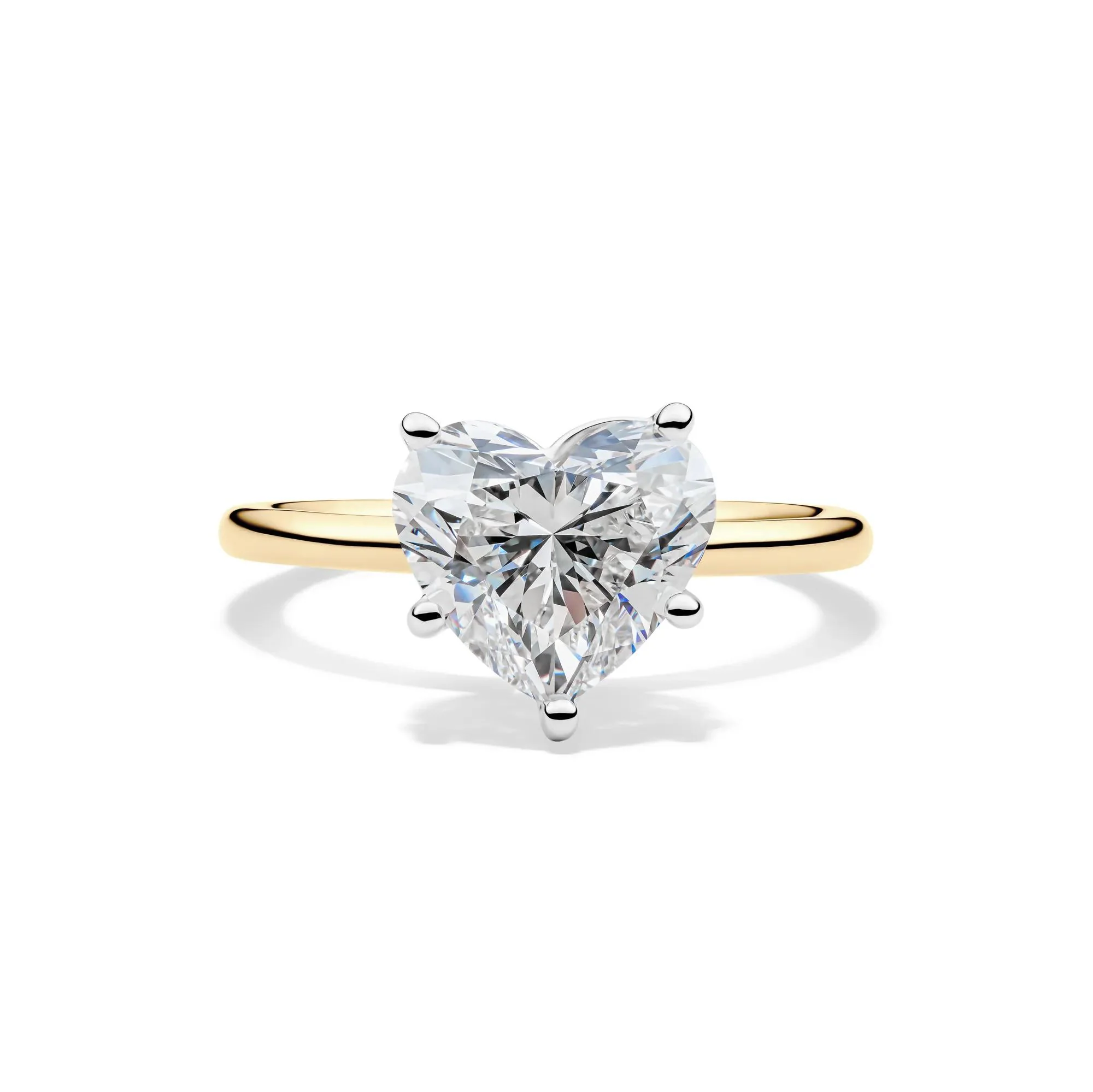 Lab Grown Diamond Heart-Shaped Solitaire Ring 14K Yellow & White Gold (3 CT.) Size 11.5 2mm