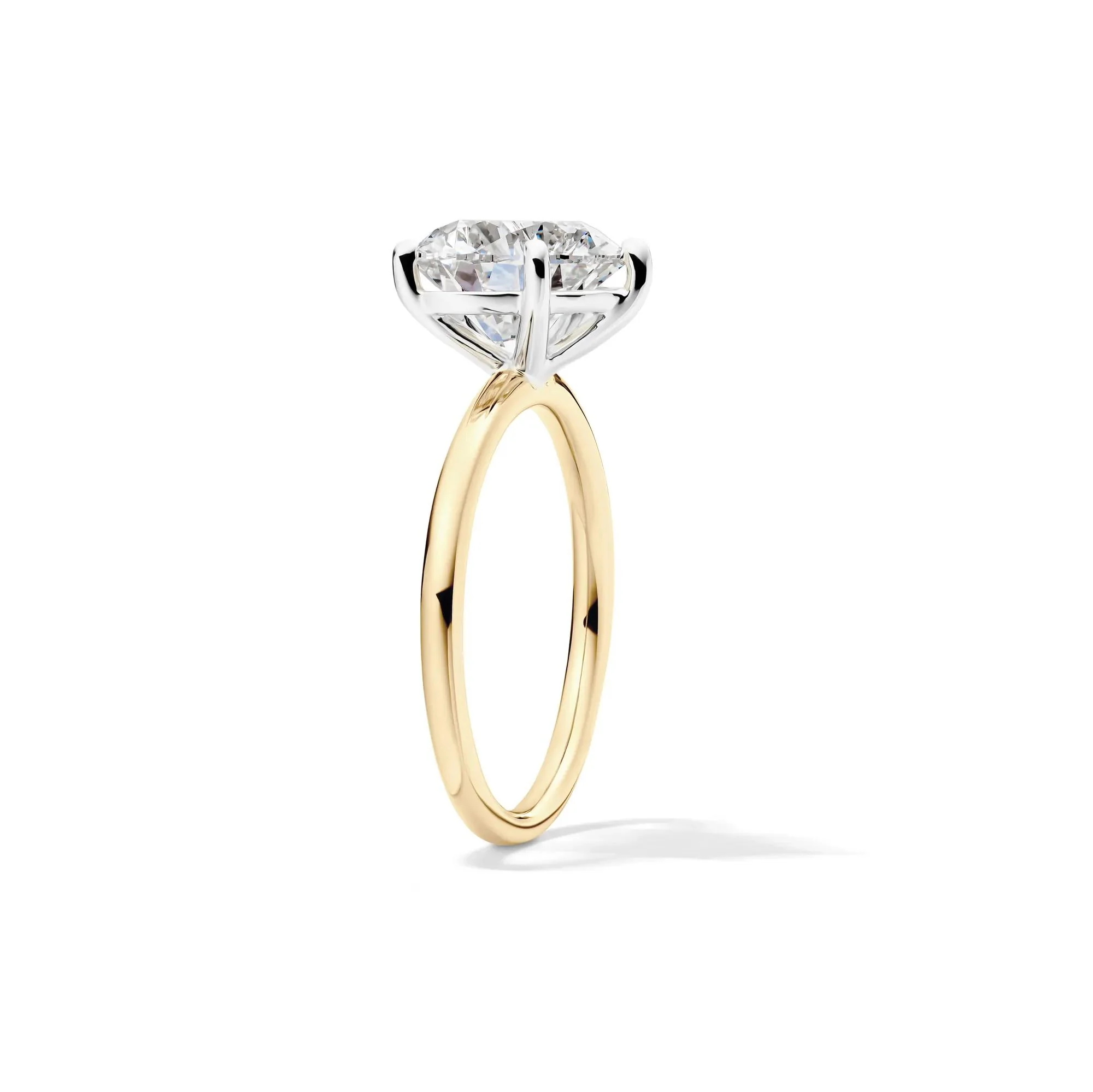 Lab Grown Diamond Heart-Shaped Solitaire Ring 14K Yellow & White Gold (3 CT.) Size 5.5 2mm - Image 3
