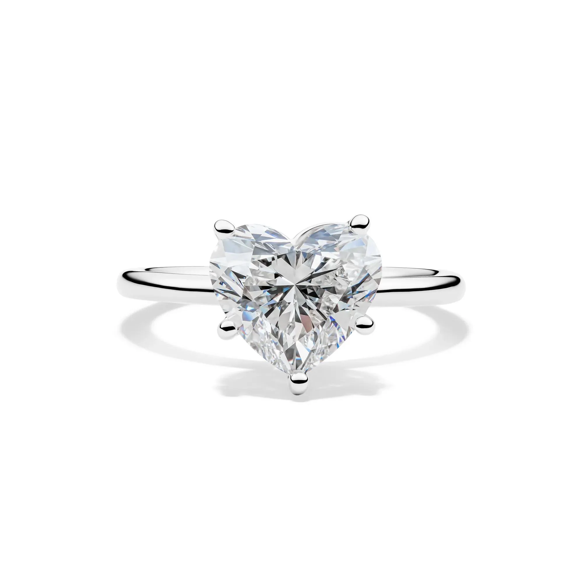 Lab Grown Diamond Heart-Shaped Solitaire Ring Platinum (3 CT.) White Size 11.5 2mm