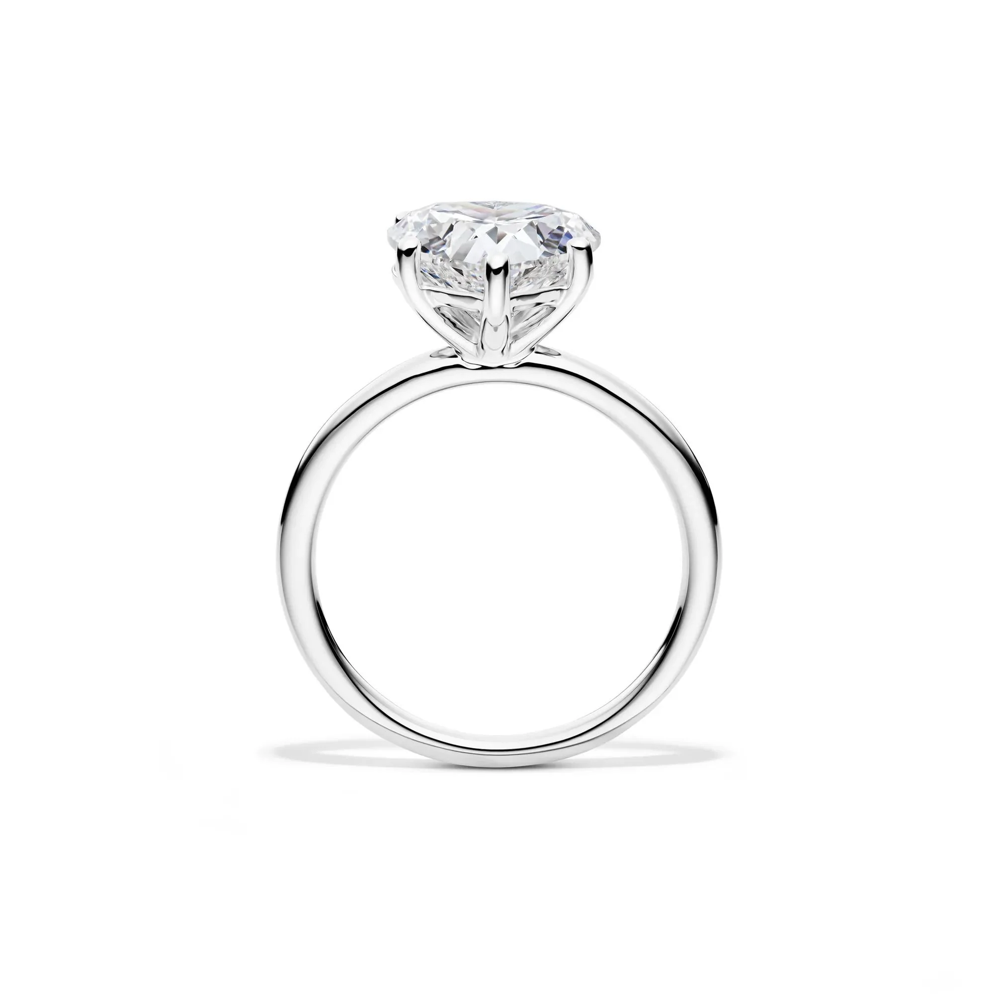 Lab Grown Diamond Heart-Shaped Solitaire Ring Platinum (3 CT.) White Size 4 2mm - Image 2