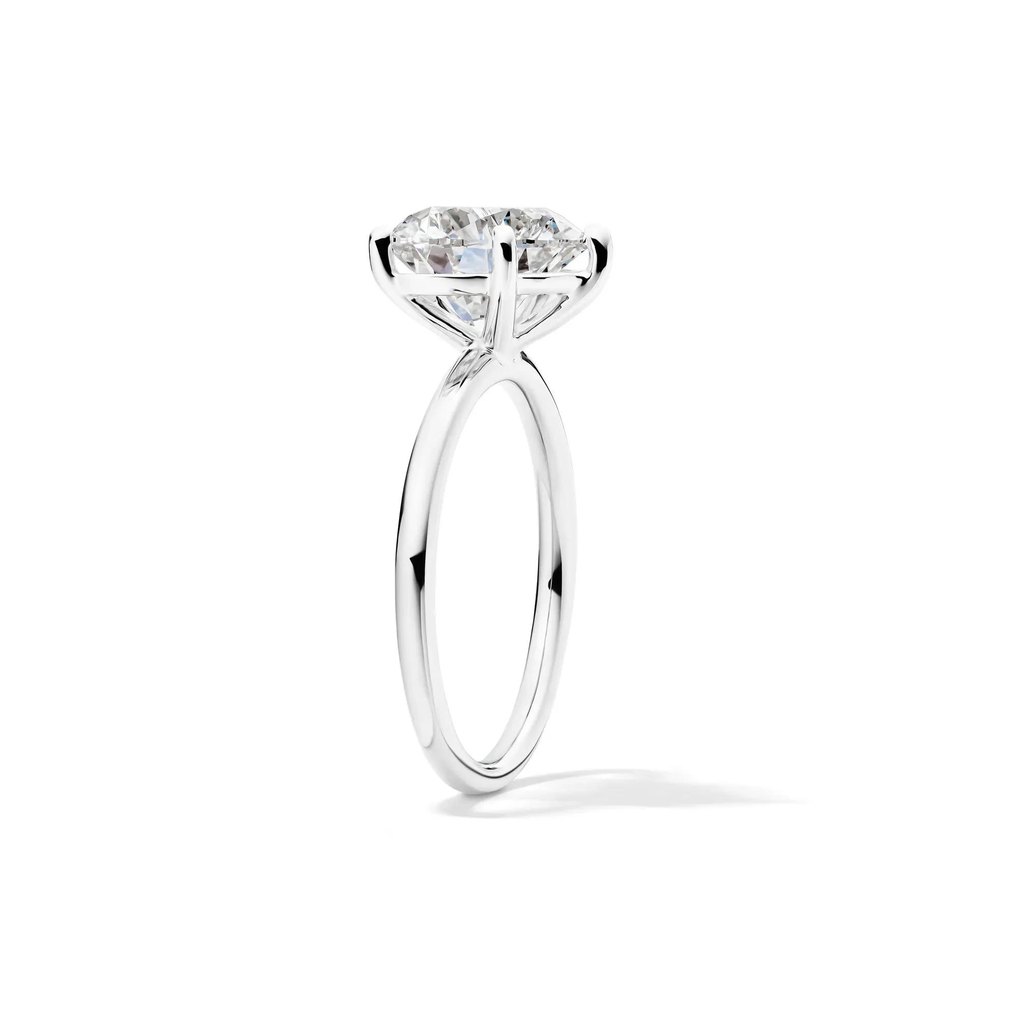 Lab Grown Diamond Heart-Shaped Solitaire Ring Platinum (3 CT.) White Size 5 2mm - Image 3