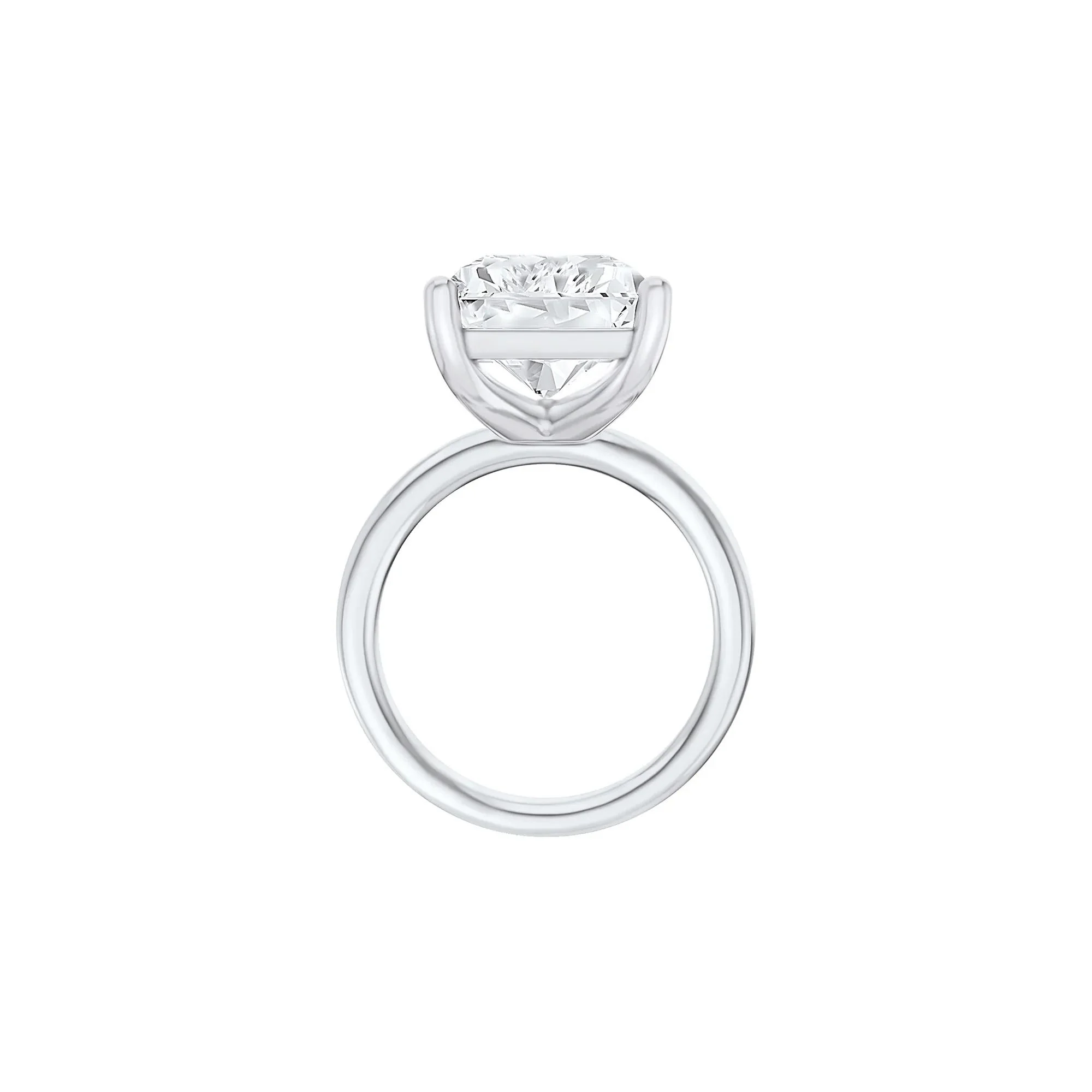 Lab Grown Diamond Radiant-Cut Solitaire Ring Platinum (10 CT.) White Size 12 2mm - Image 2