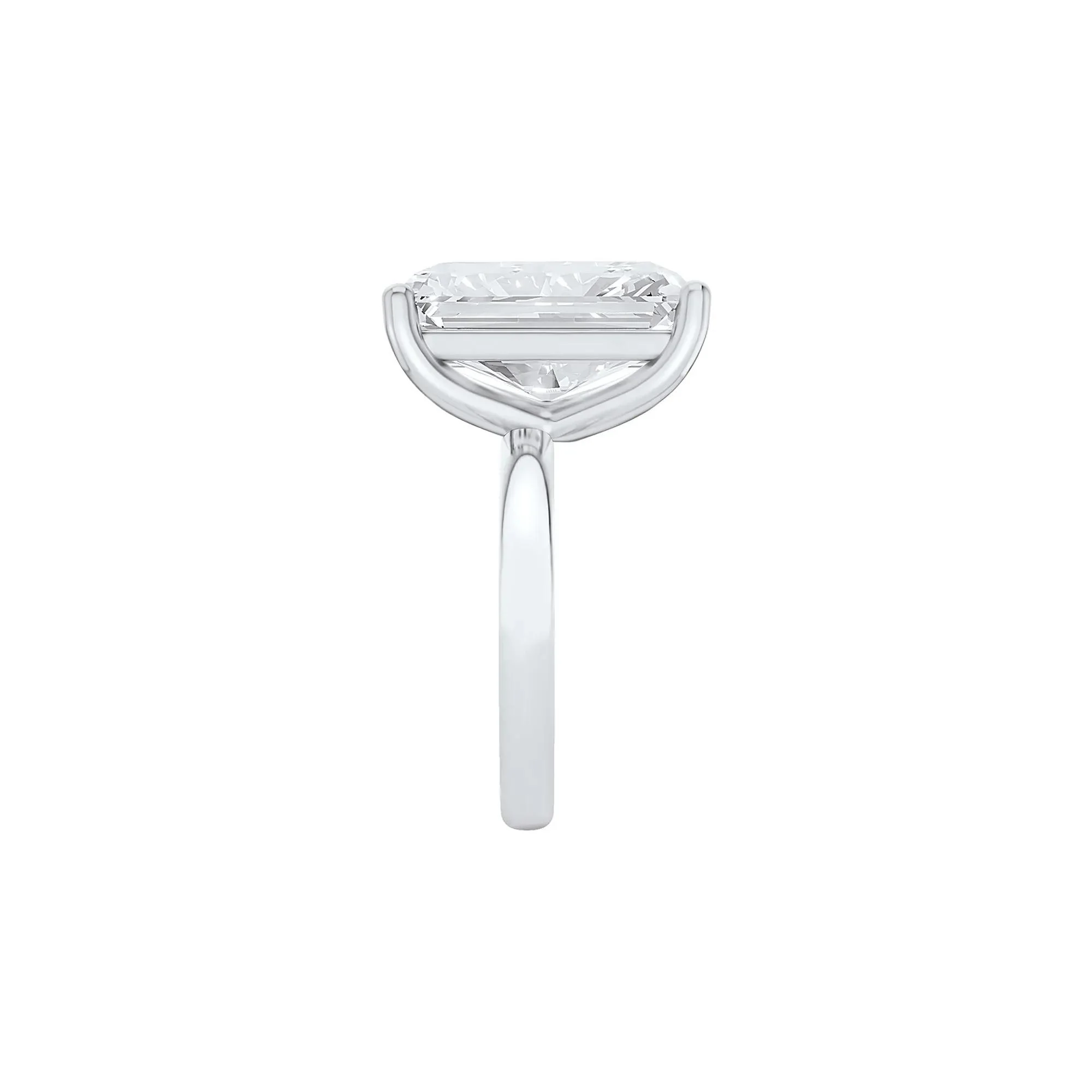 Lab Grown Diamond Radiant-Cut Solitaire Ring Platinum (10 CT.) White Size 5.5 2mm - Image 3