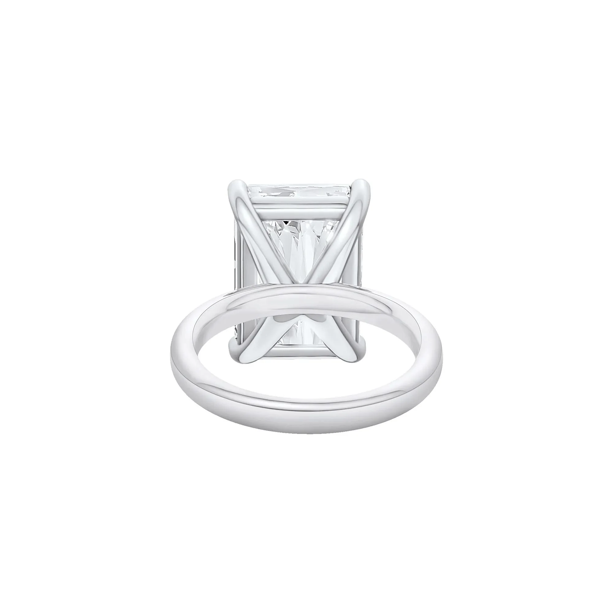 Lab Grown Diamond Radiant-Cut Solitaire Ring Platinum (10 CT.) White Size 9.5 2mm - Image 4
