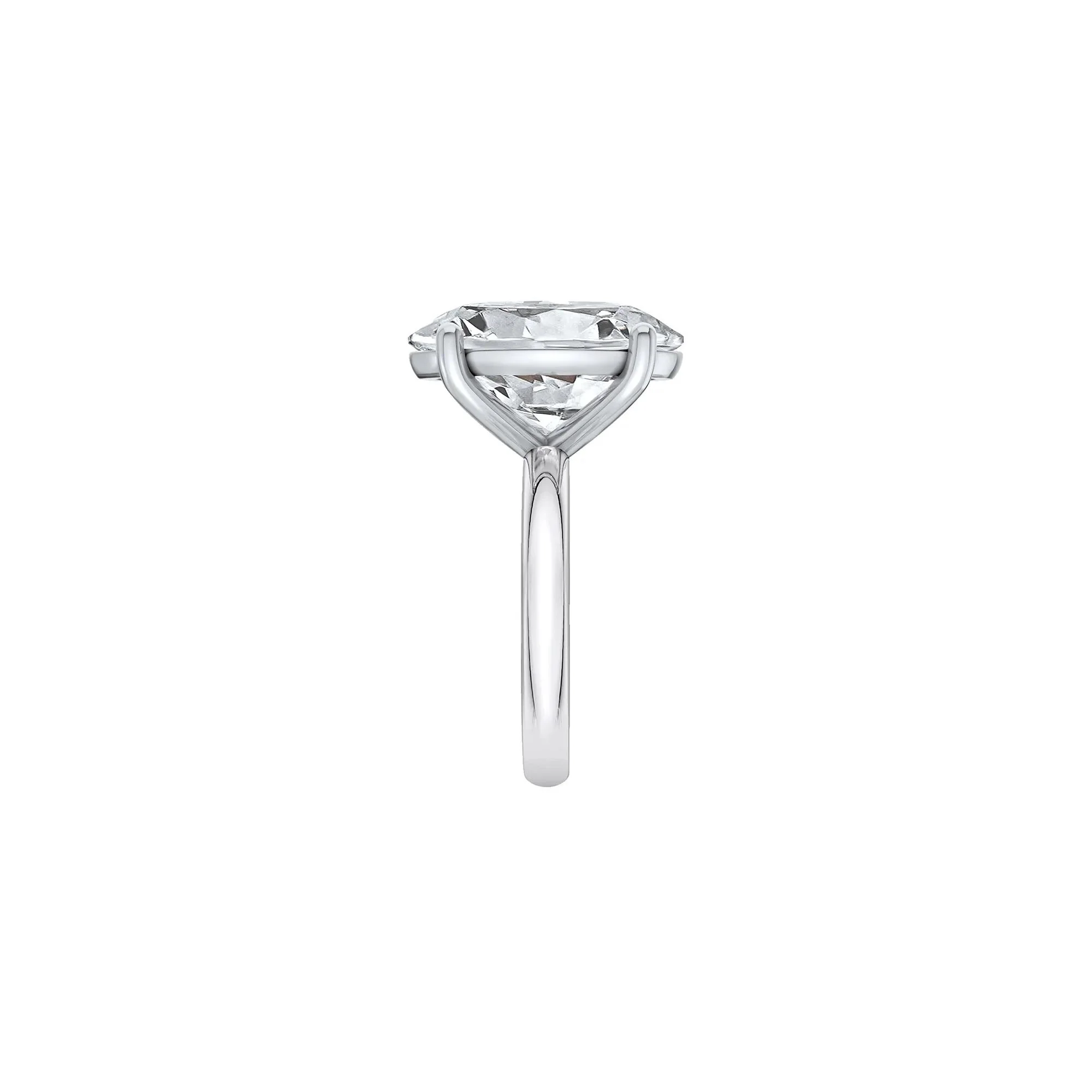 Lab Grown Diamond Oval Solitaire Ring Platinum (7 CT.) White Size 11.5 2mm - Image 3