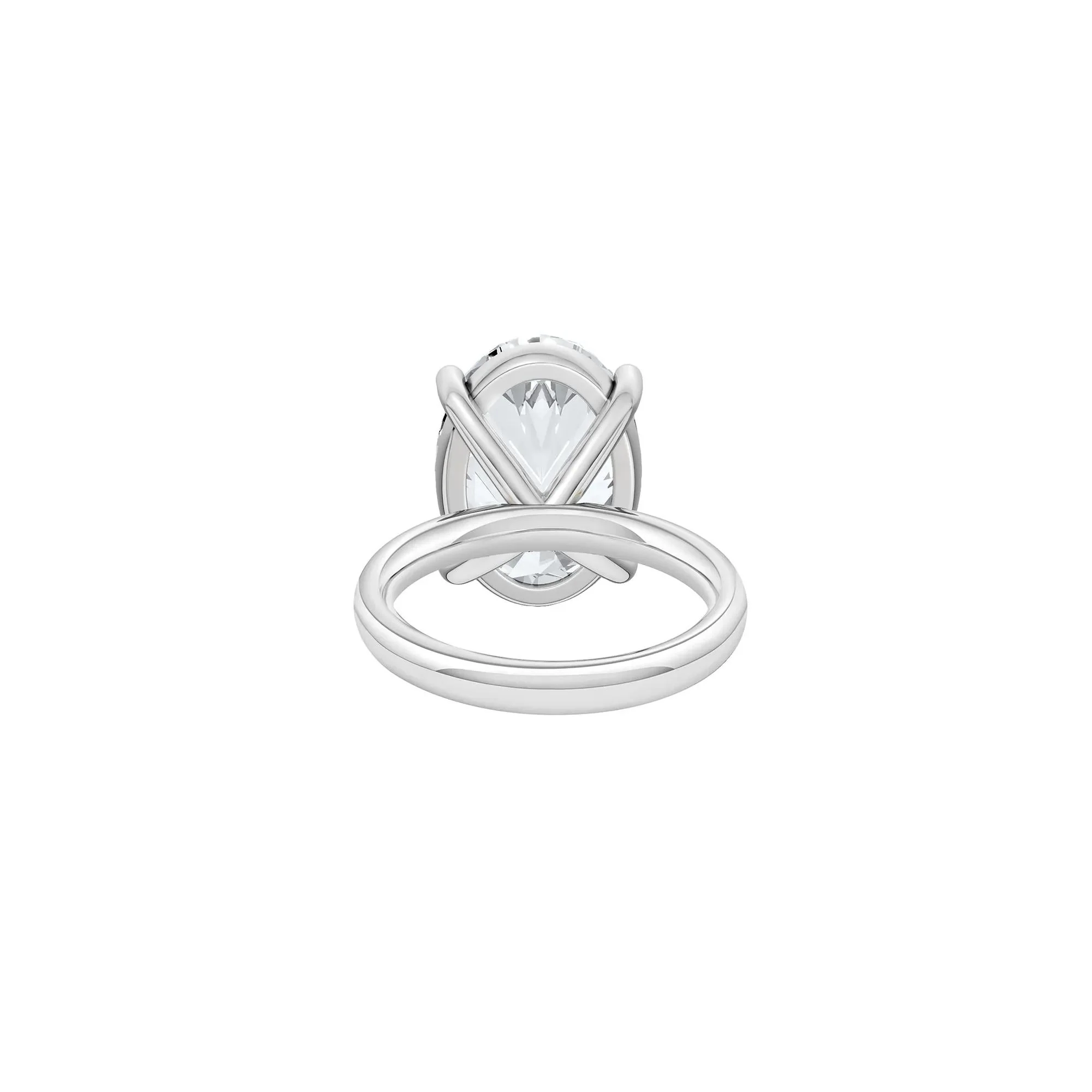 Lab Grown Diamond Oval Solitaire Ring Platinum (7 CT.) White Size 7.5 2mm - Image 4