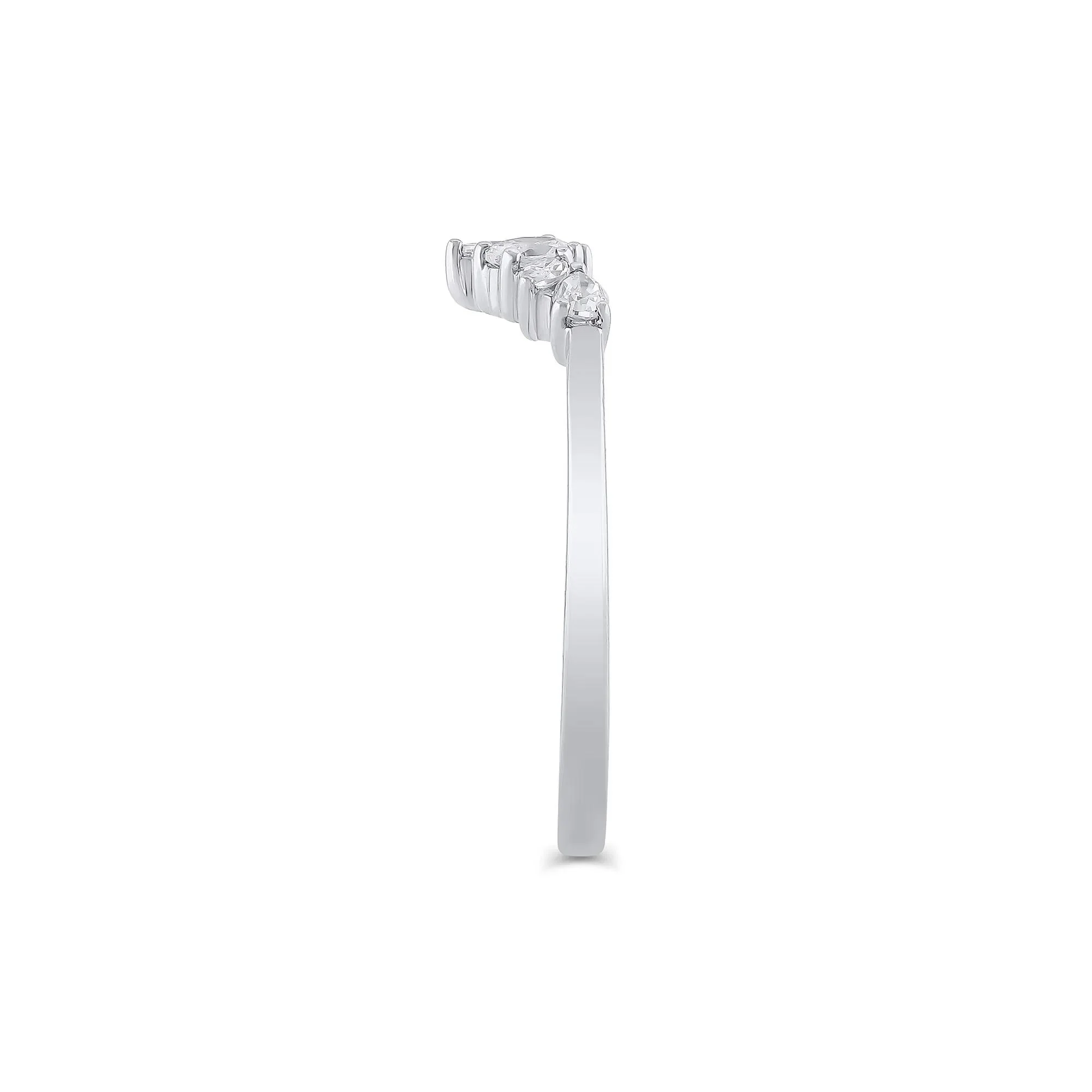 1/3 CT. Tw. Lab Grown Diamond Mixed-Shape Contour Band Ring 14K White Gold Size 6.5mm - Image 3