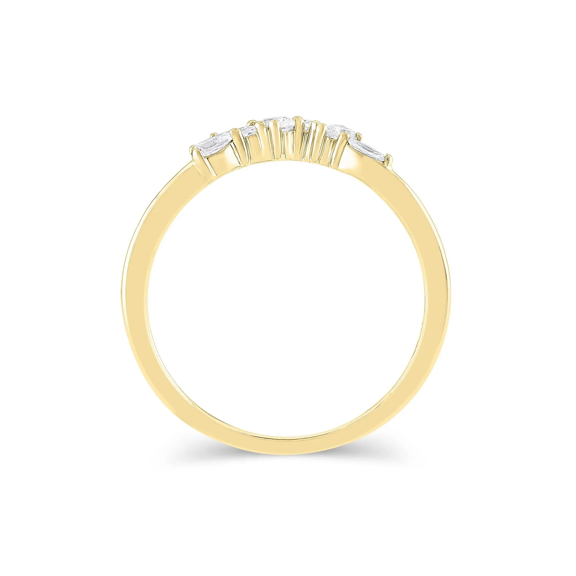 1/3 CT. Tw. Lab Grown Diamond Mixed-Shape Contour Band Ring 14K Yellow Gold Size 8.5 6.5mm - Image 2