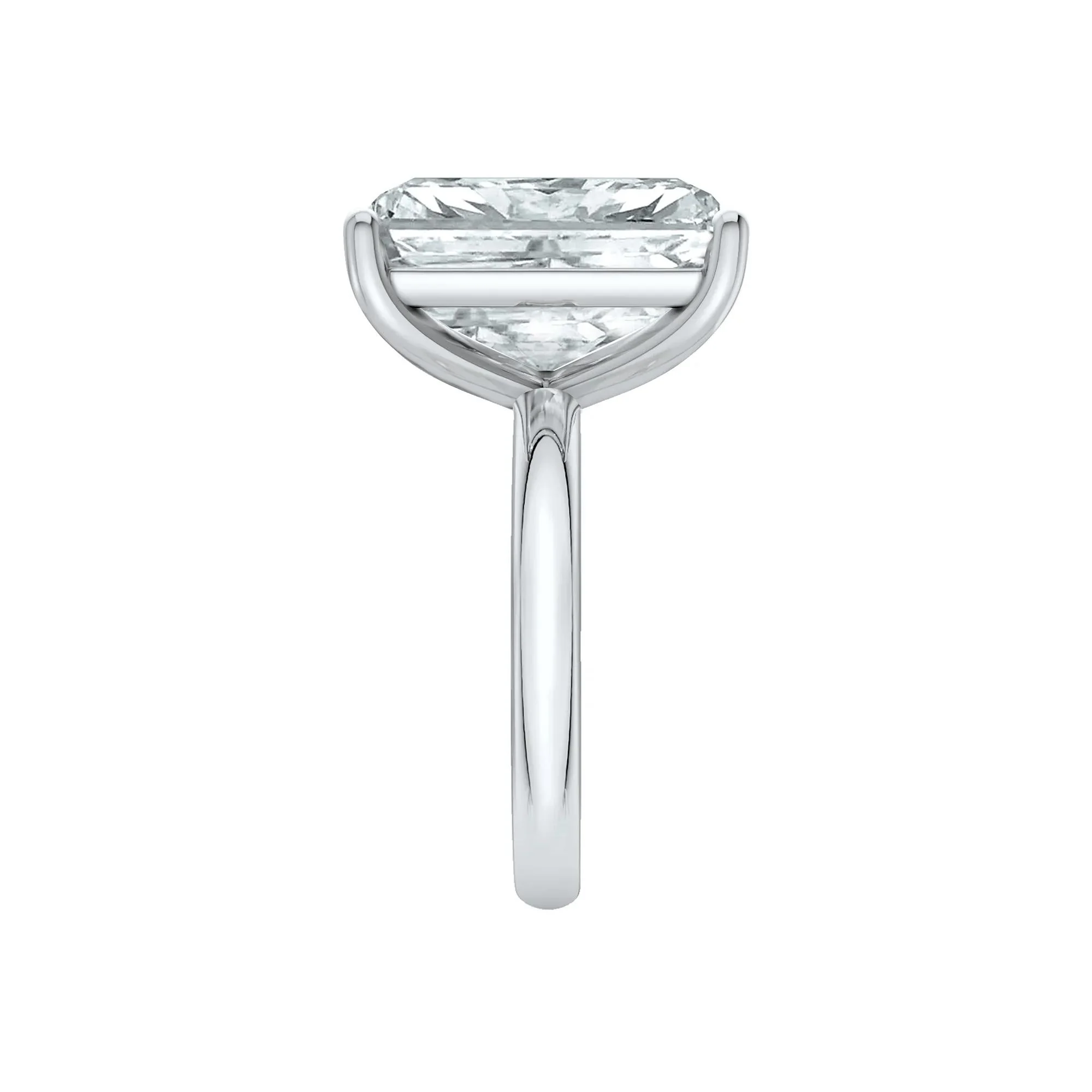 Lab Grown Diamond Radiant-Cut Solitaire Ring Platinum (8 CT.) White Size 11 2mm - Image 2