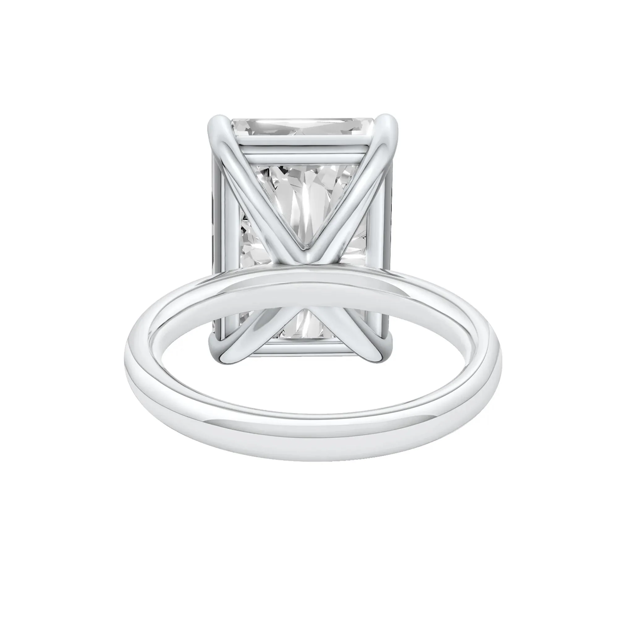 Lab Grown Diamond Radiant-Cut Solitaire Ring Platinum (8 CT.) White Size 6 2mm - Image 4