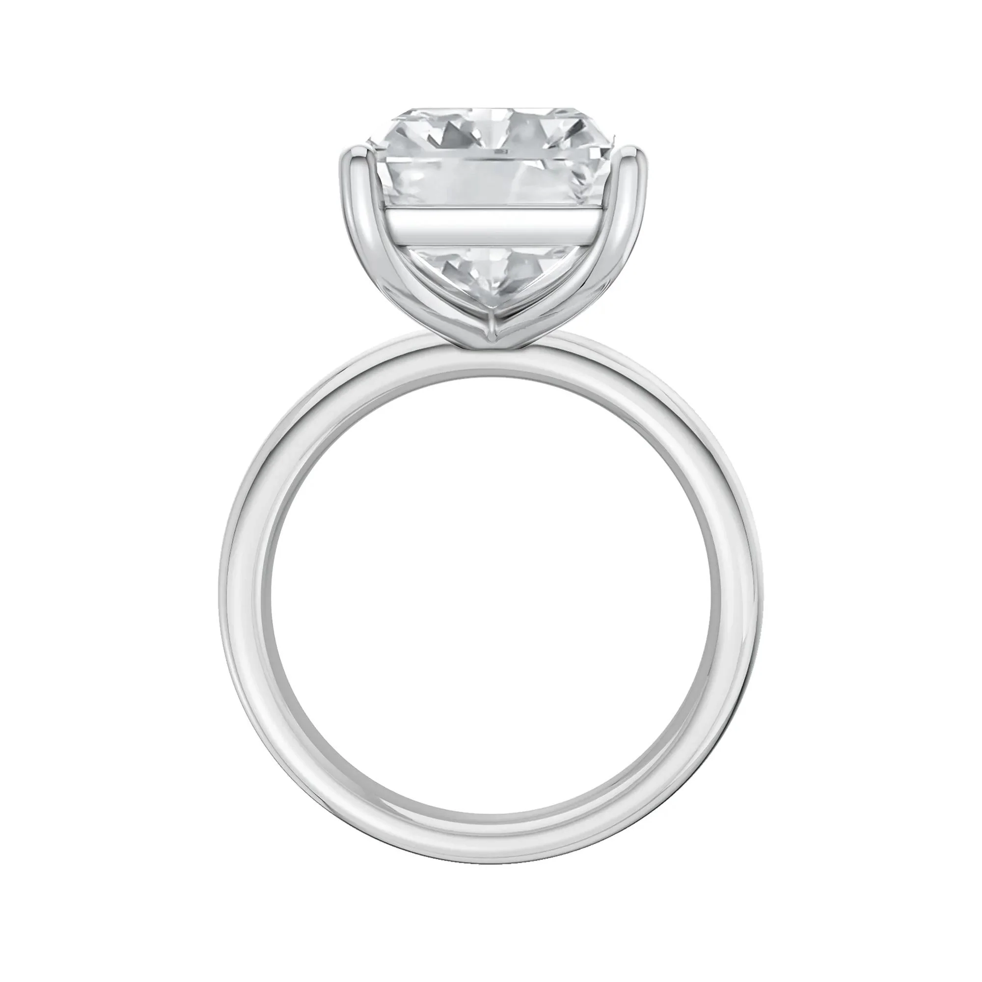 Lab Grown Diamond Radiant-Cut Solitaire Ring Platinum (8 CT.) White Size 6.5 2mm - Image 3