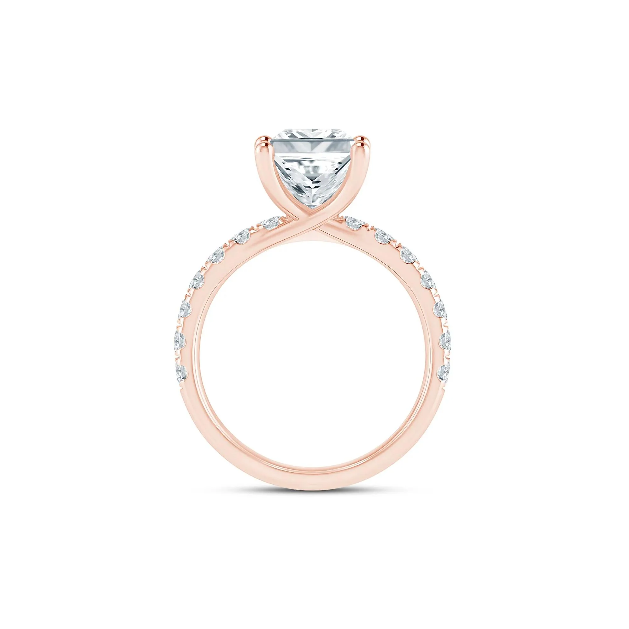 4 1/2 CT. Tw. Lab Grown Diamond Radiant-Cut Engagement Ring 14K Rose Gold Size 6.5 2mm - Image 2