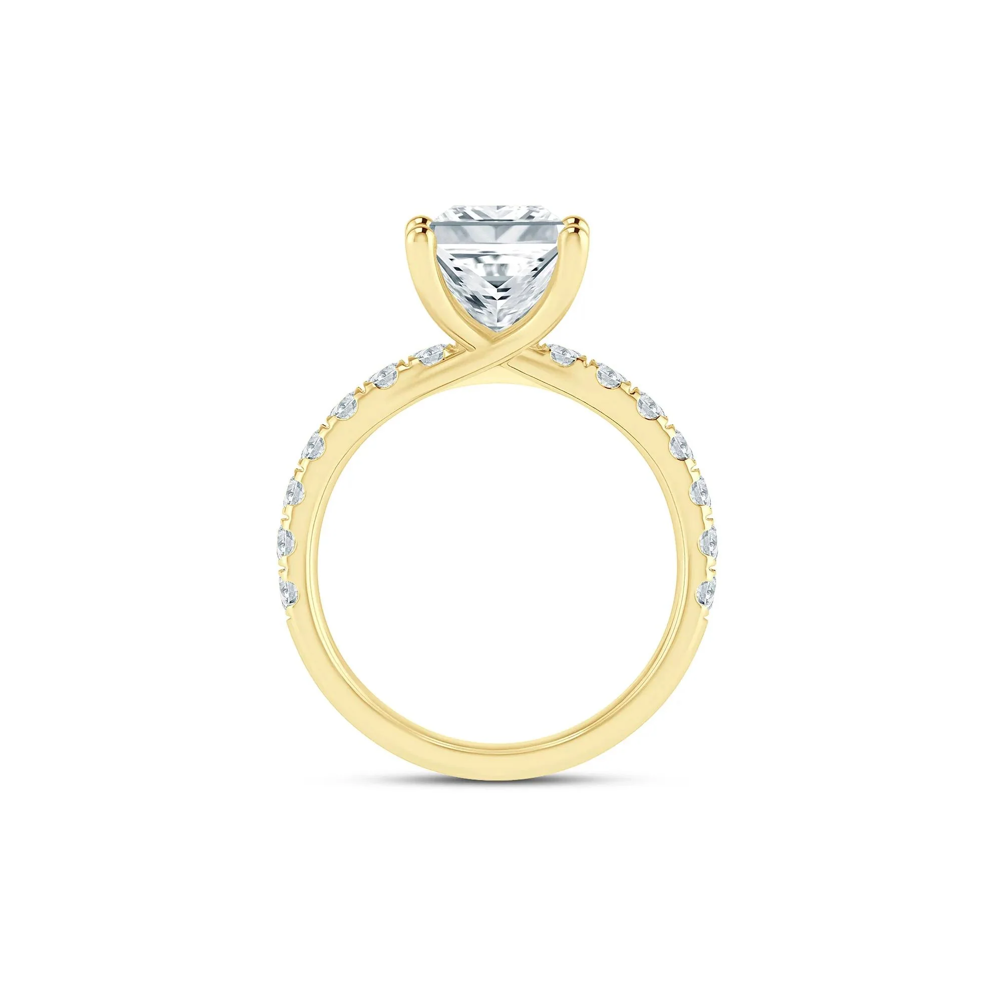 4 1/2 CT. Tw. Lab Grown Diamond Radiant-Cut Engagement Ring 14K Yellow Gold Size 8 2mm - Image 2