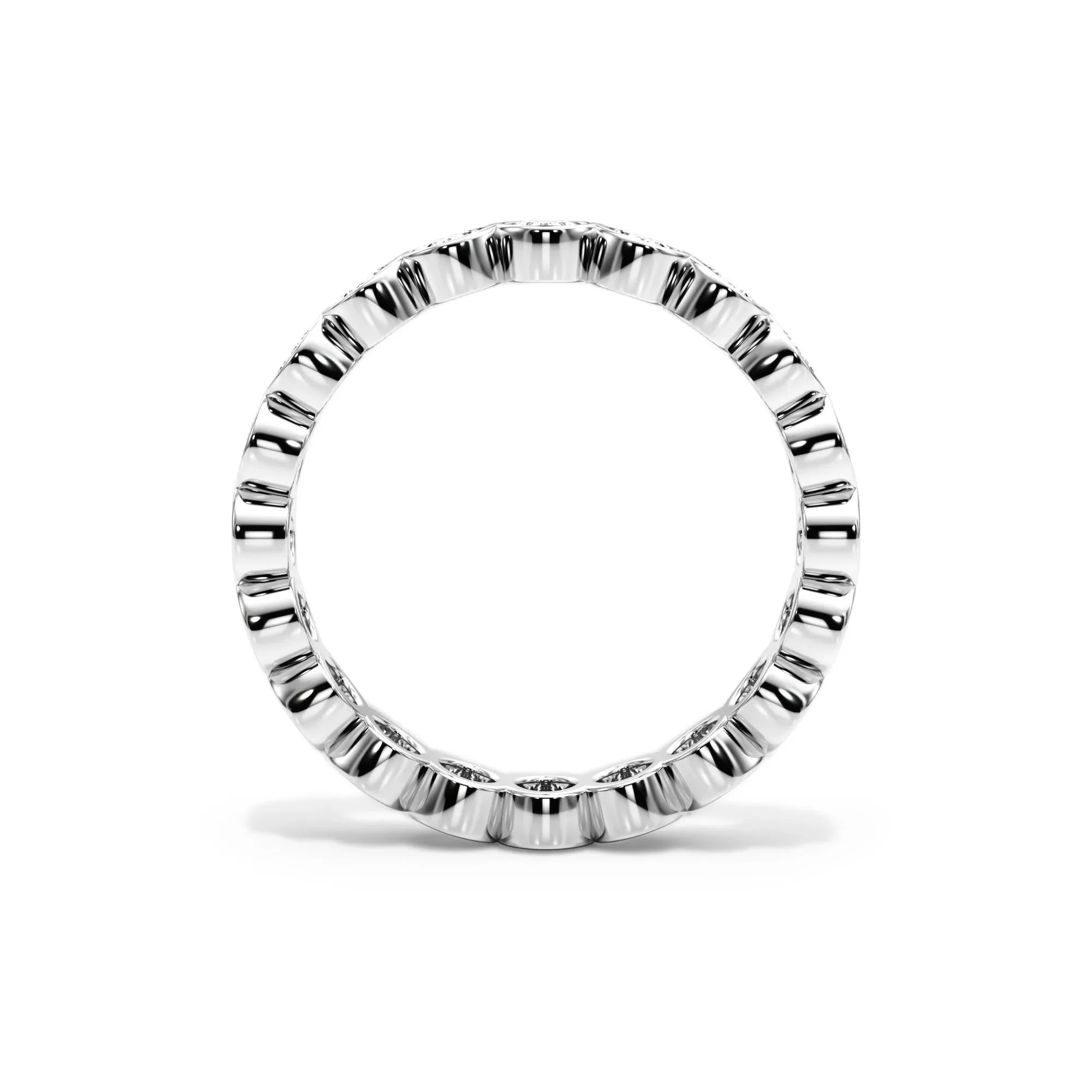 2 CT. Tw. Lab Grown Diamond Oval Bezel Eternity Band Ring Platinum White Size 5.5 3mm - Image 2
