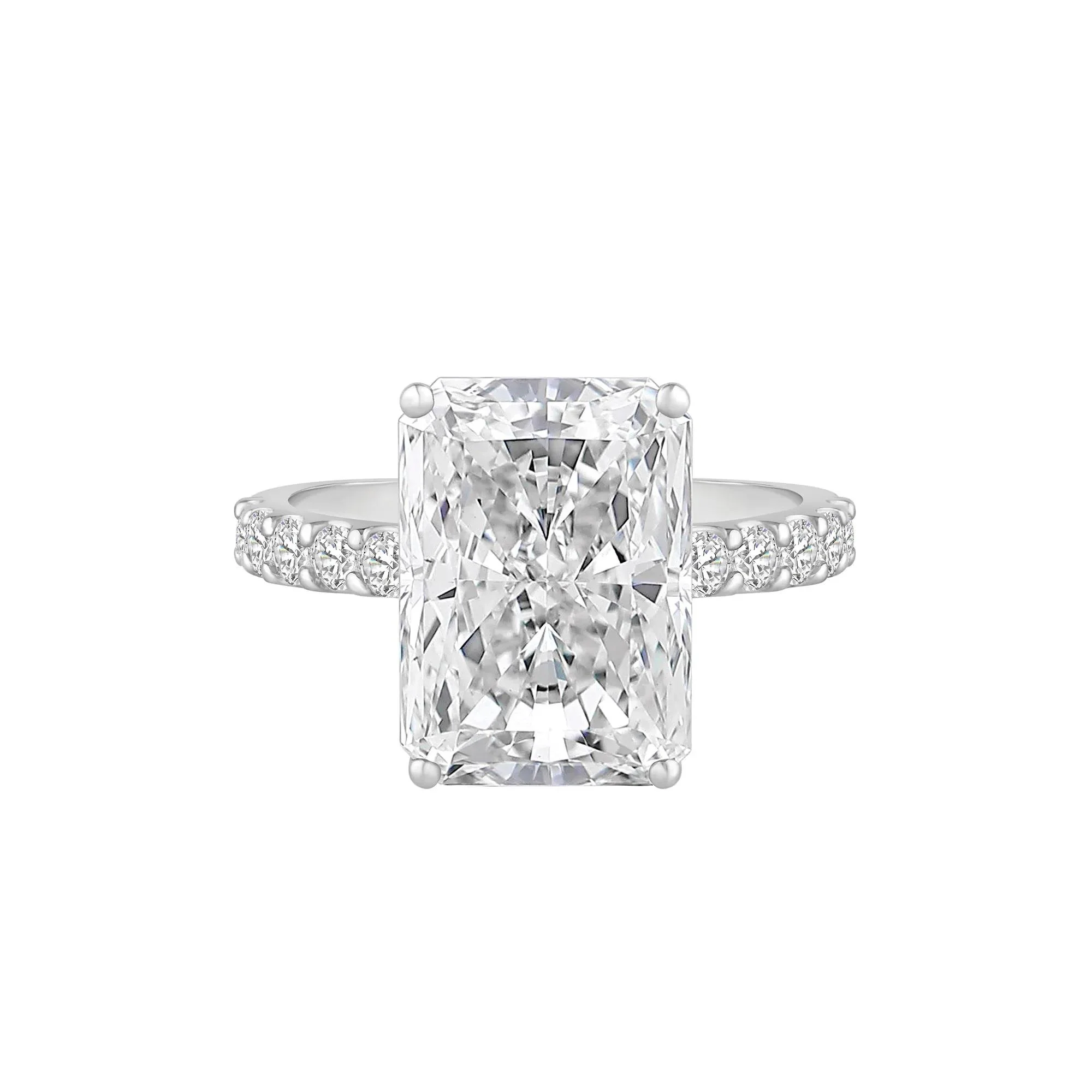 7 3/4 CT. Tw. Lab Grown Diamond Radiant Brilliant-Cut Engagement Ring 14K White Gold Size 6