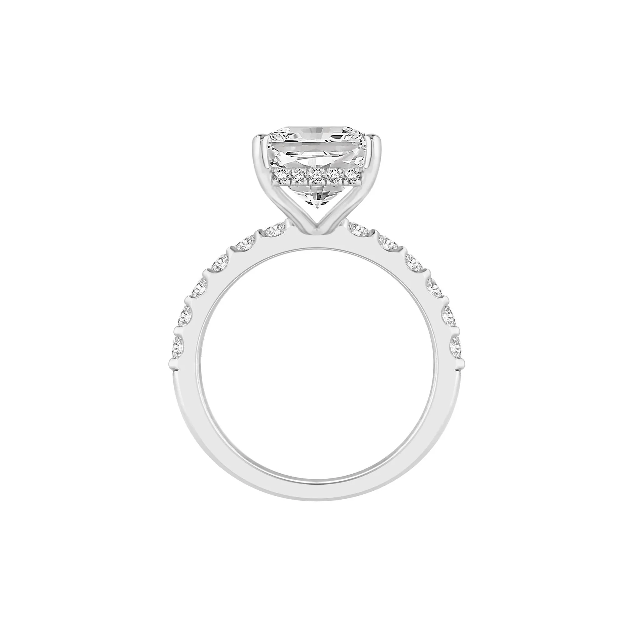 7 3/4 CT. Tw. Lab Grown Diamond Radiant Brilliant-Cut Engagement Ring 14K White Gold Size 7 - Image 2