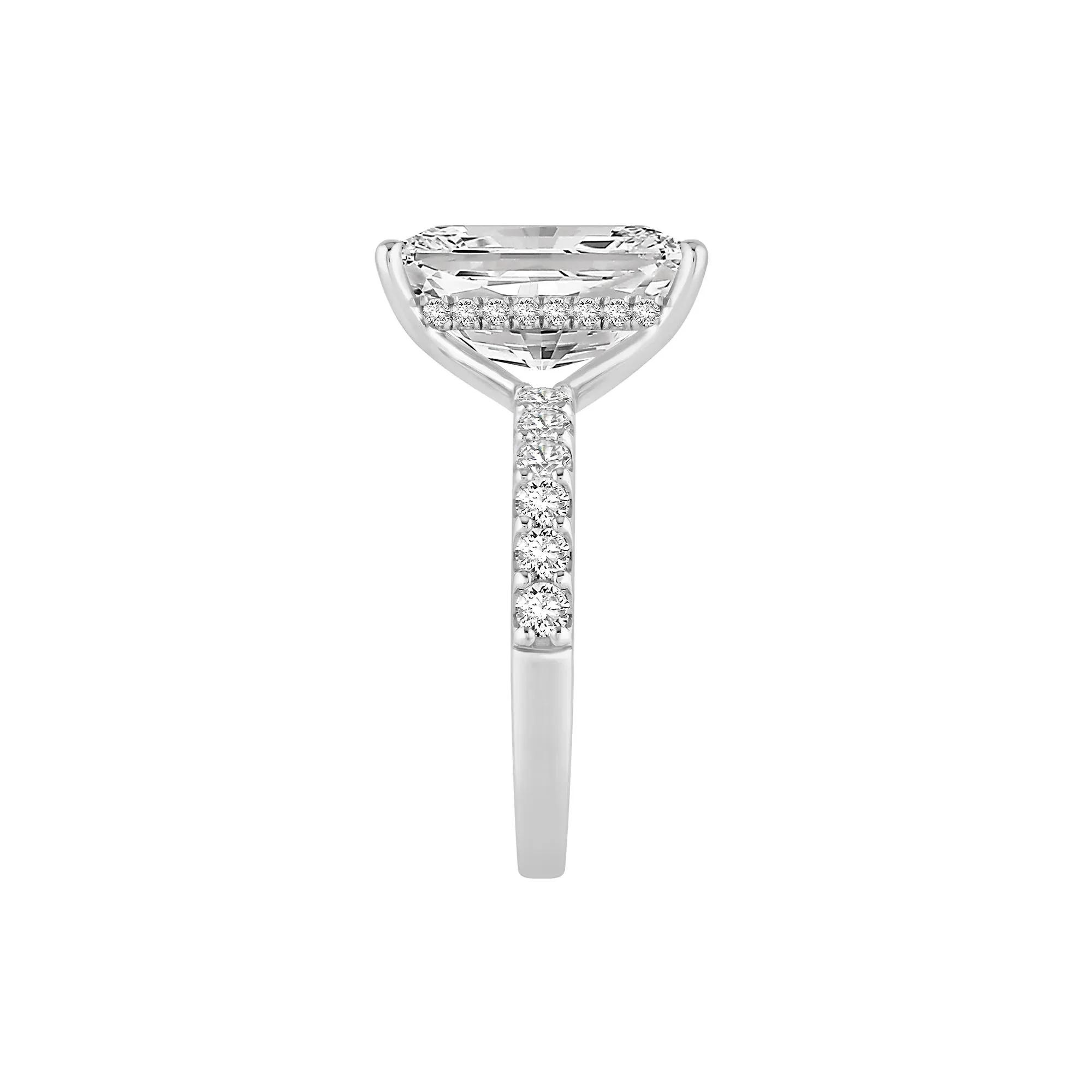 7 3/4 CT. Tw. Lab Grown Diamond Radiant Brilliant-Cut Engagement Ring 14K White Gold Size 7 - Image 3