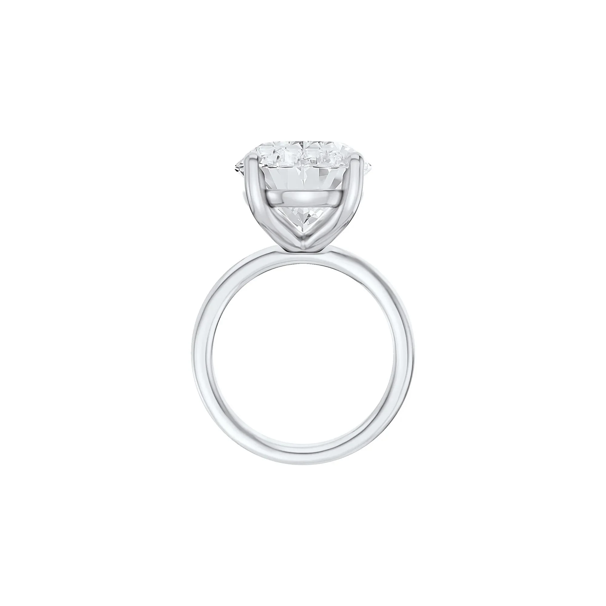 Lab Grown Diamond Oval Solitaire Ring Platinum (8 CT.) White Size 6.5 2mm - Image 2