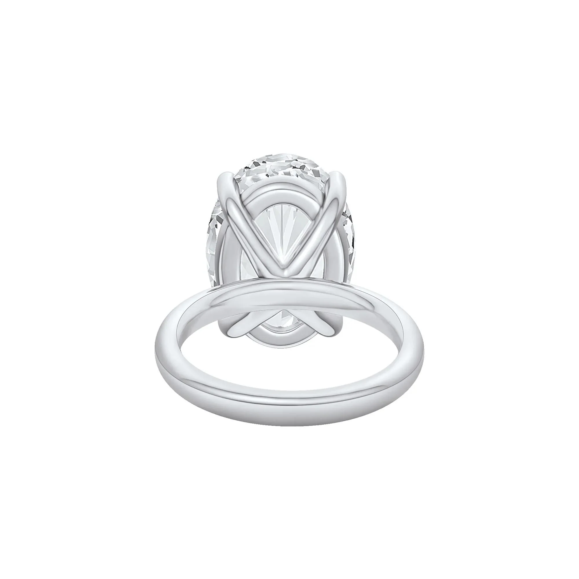 Lab Grown Diamond Oval Solitaire Ring Platinum (8 CT.) White Size 7 2mm - Image 4