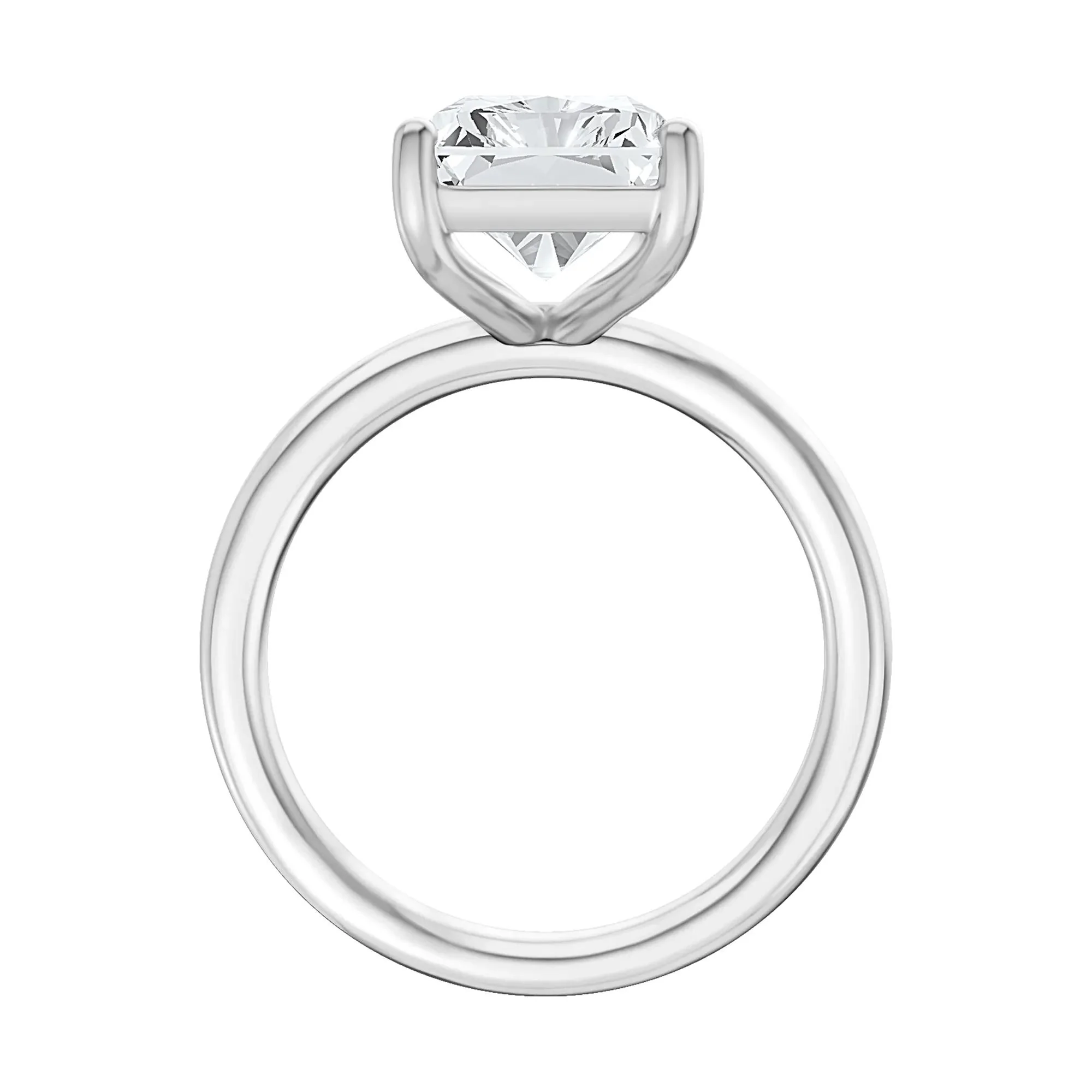 Lab Grown Diamond Radiant-Cut Solitaire Ring 14K White Gold (5 CT.) Size 11.5 2mm - Image 2