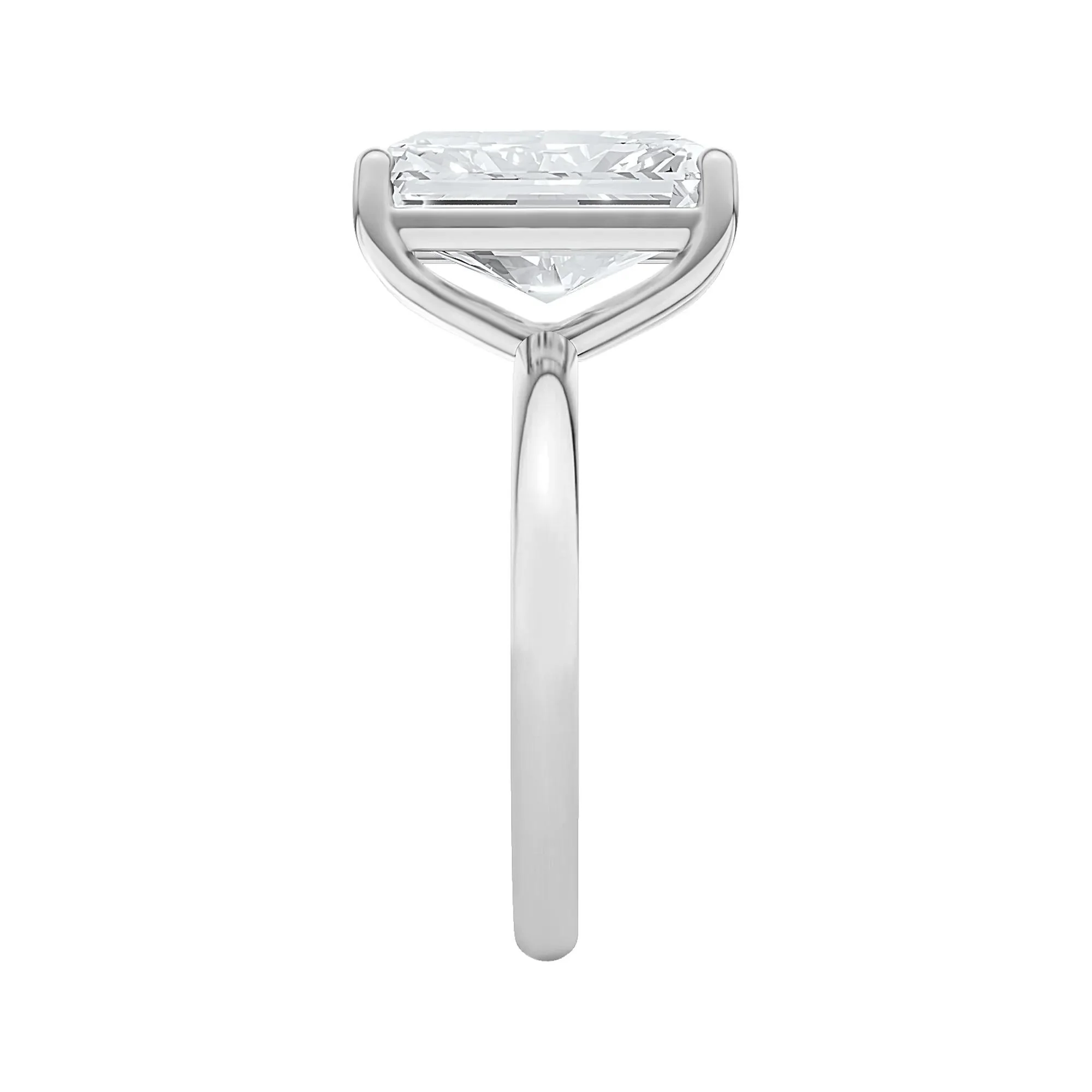 Lab Grown Diamond Radiant-Cut Solitaire Ring 14K White Gold (5 CT.) Size 4.5 2mm - Image 3