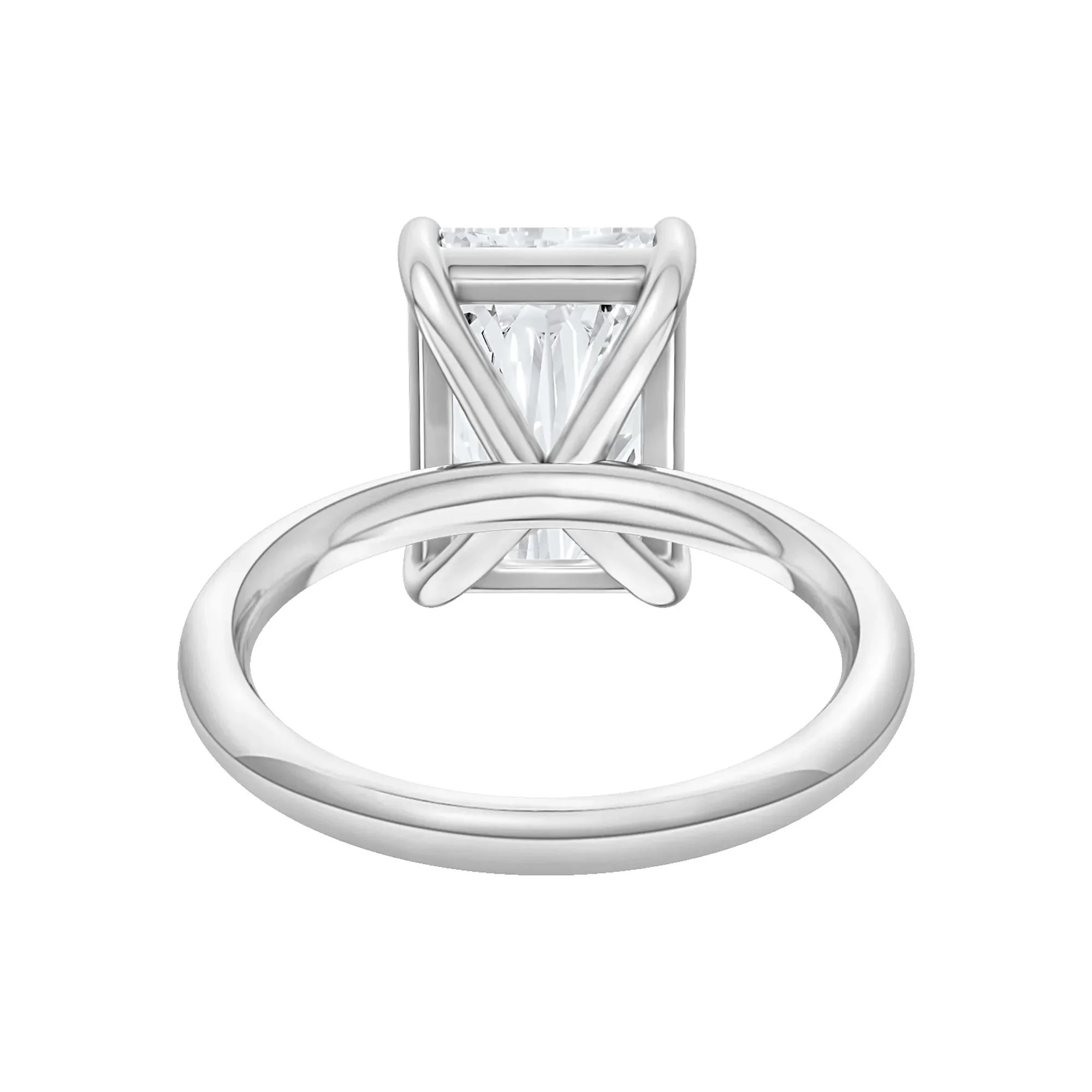 Lab Grown Diamond Radiant-Cut Solitaire Ring 14K White Gold (5 CT.) Size 8 2mm - Image 4