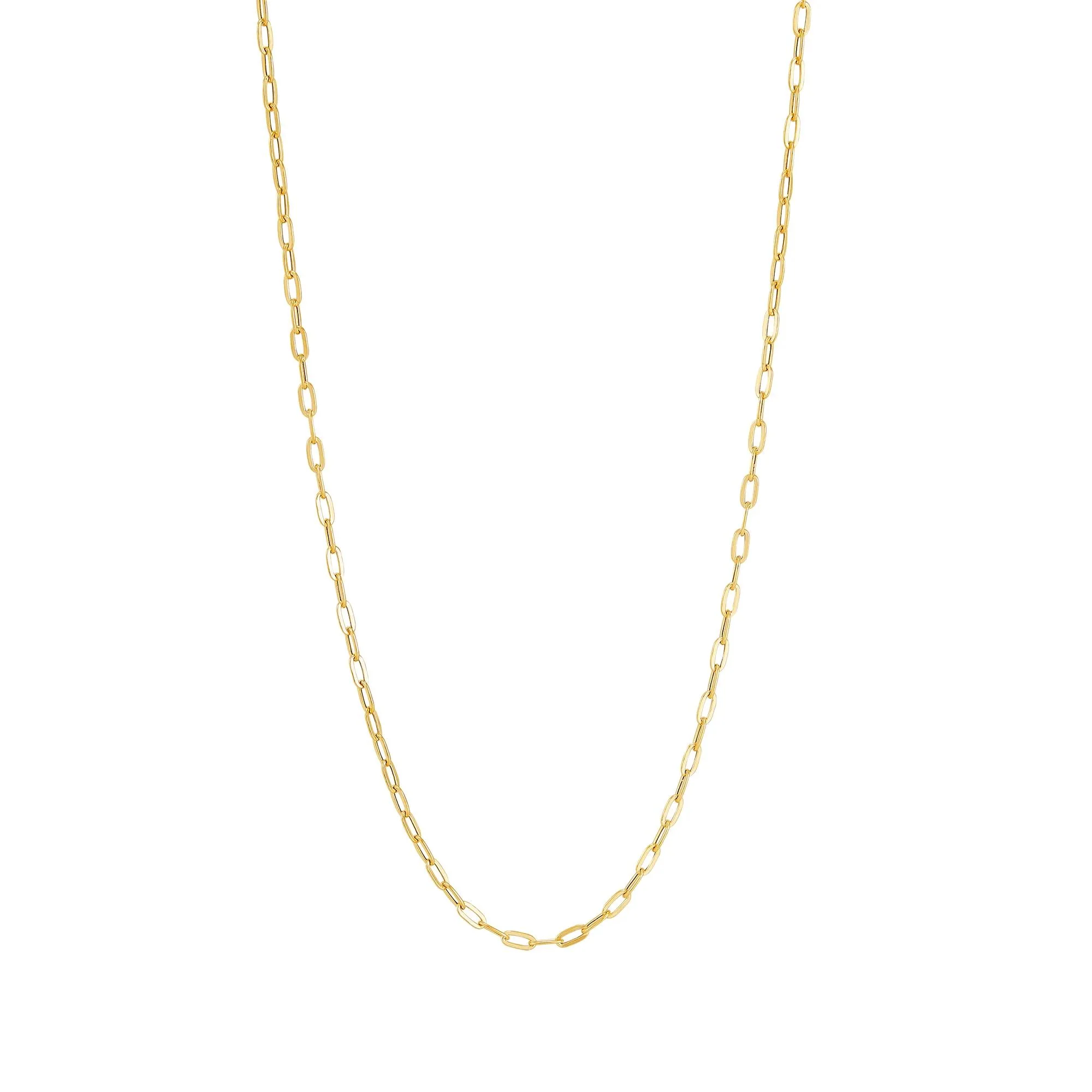 Paperclip Chain Necklace 10K Yellow Gold Size 18"